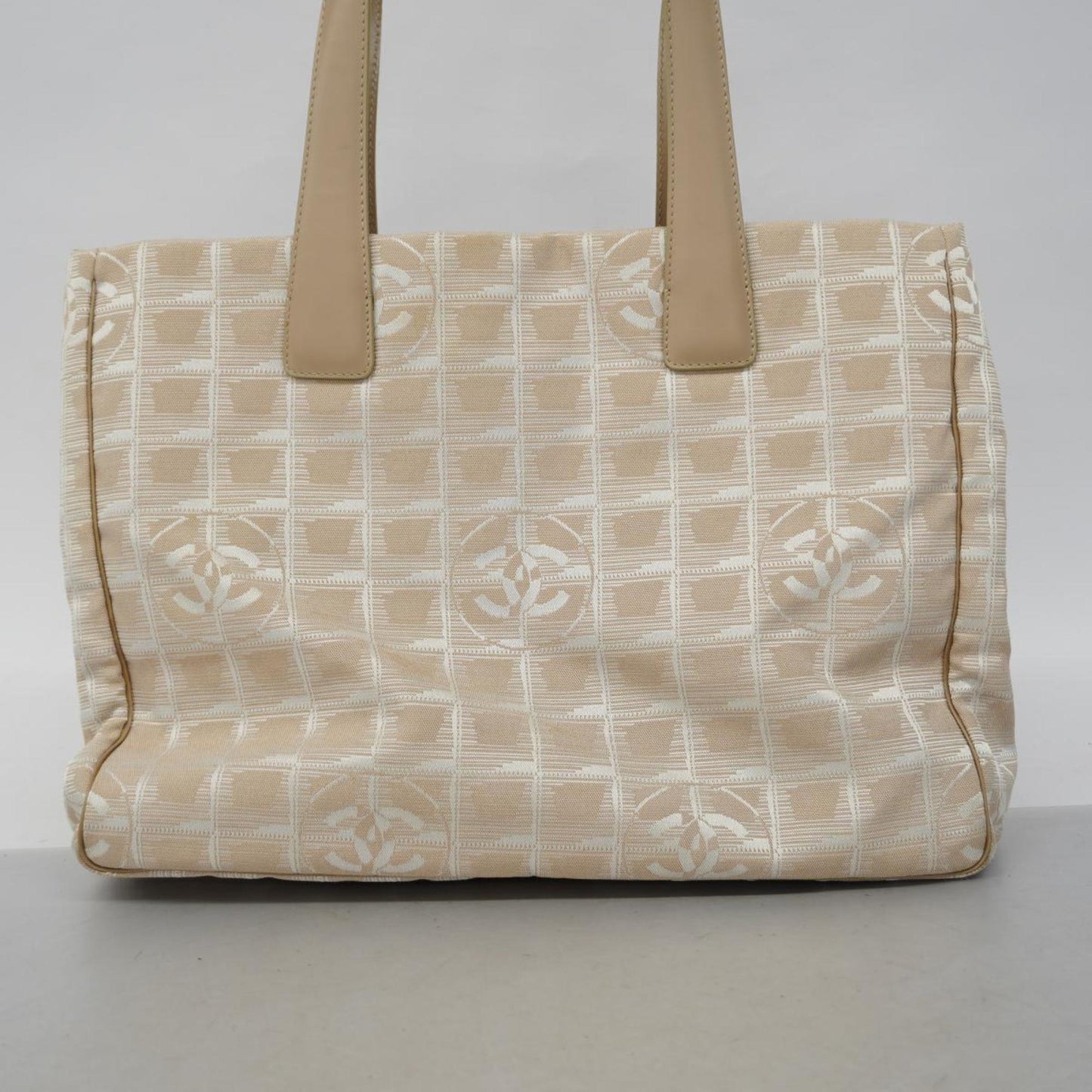 Chanel Tote Bag New Travel Nylon Beige Women's