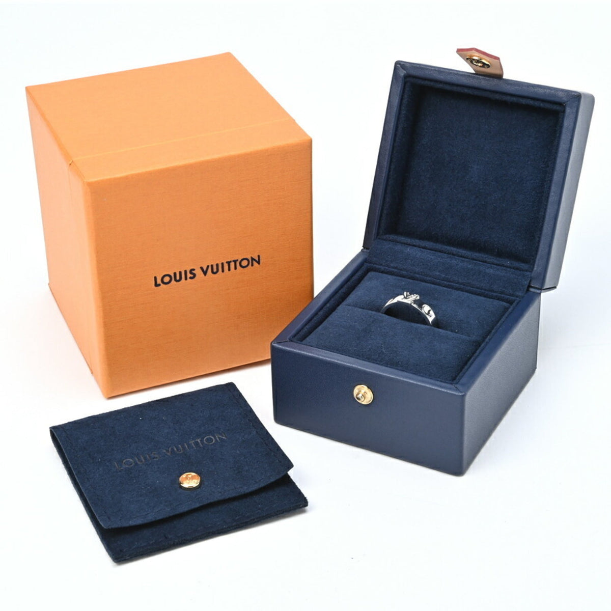 LOUIS VUITTON Ring Bergen Preinte LV Q9K97K White Gold
