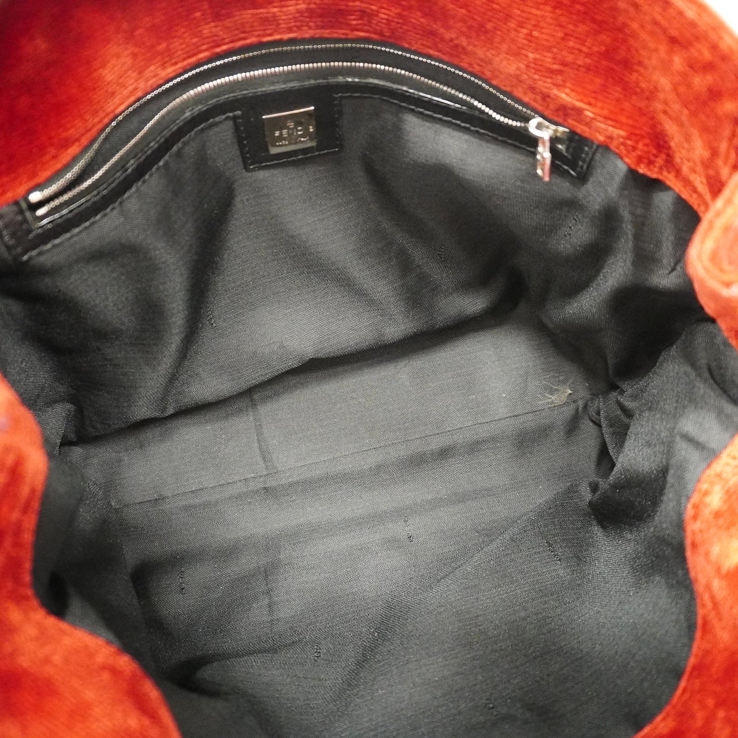 FENDIAuth Logo Velor Women's Tote Bag Red Color