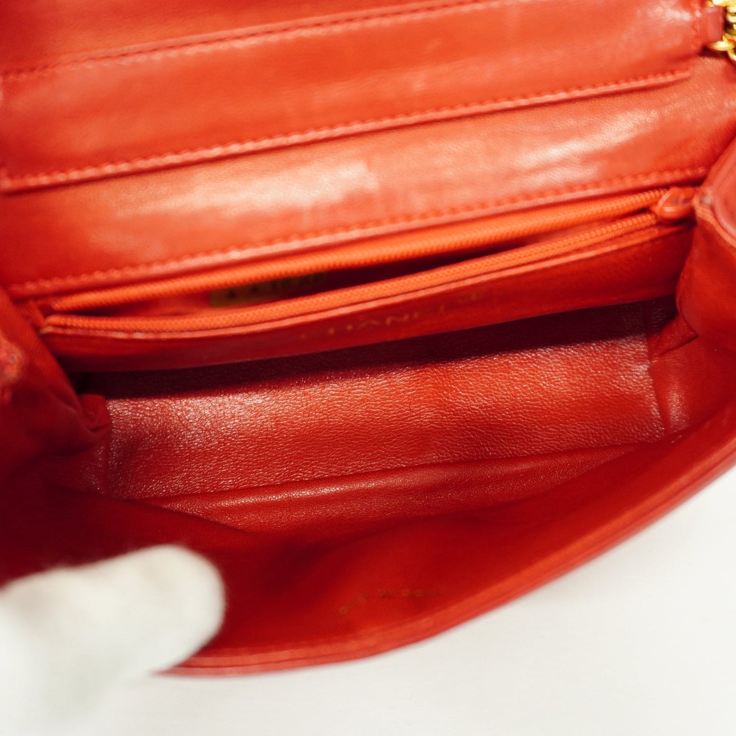 CHANEL Women's Leather Shoulder Bag Red Color