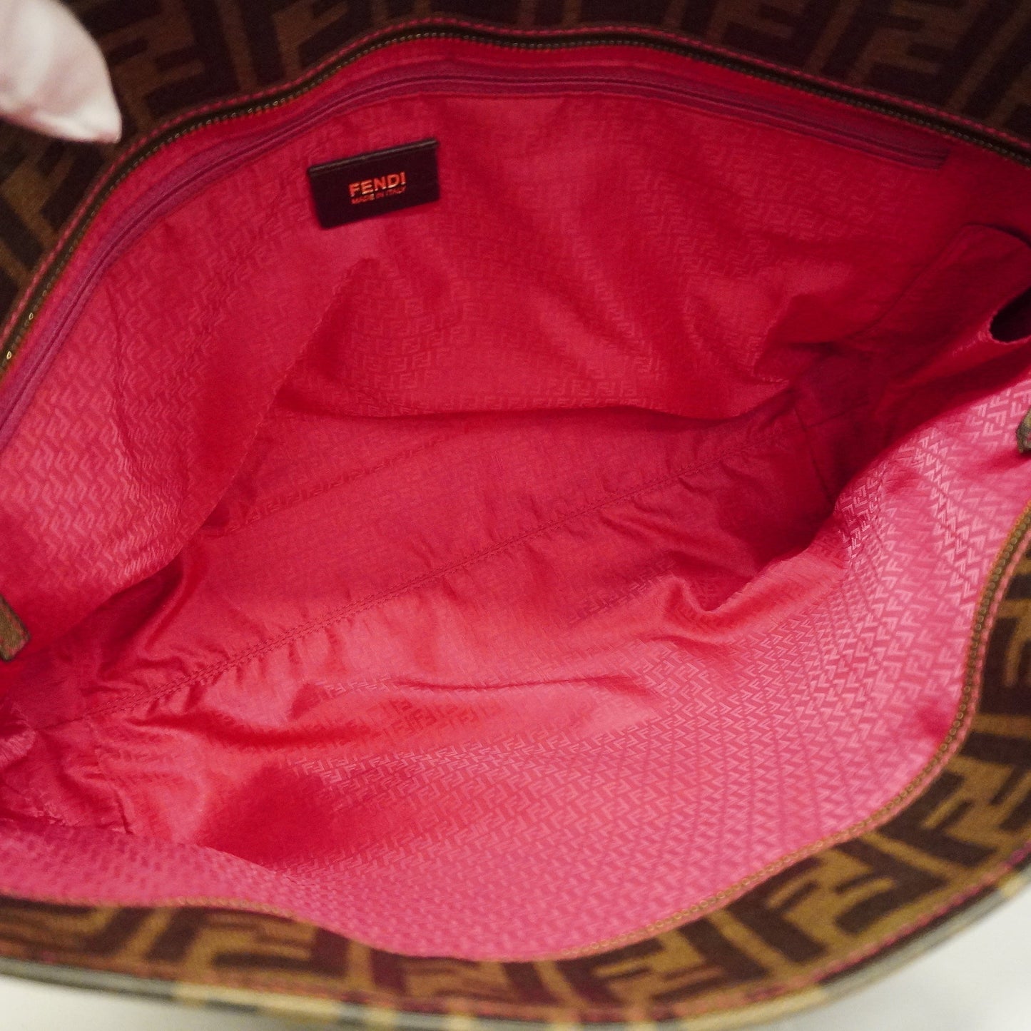 FENDIAuth Zucca Tote Bag Women's PVC Tote Bag Brown