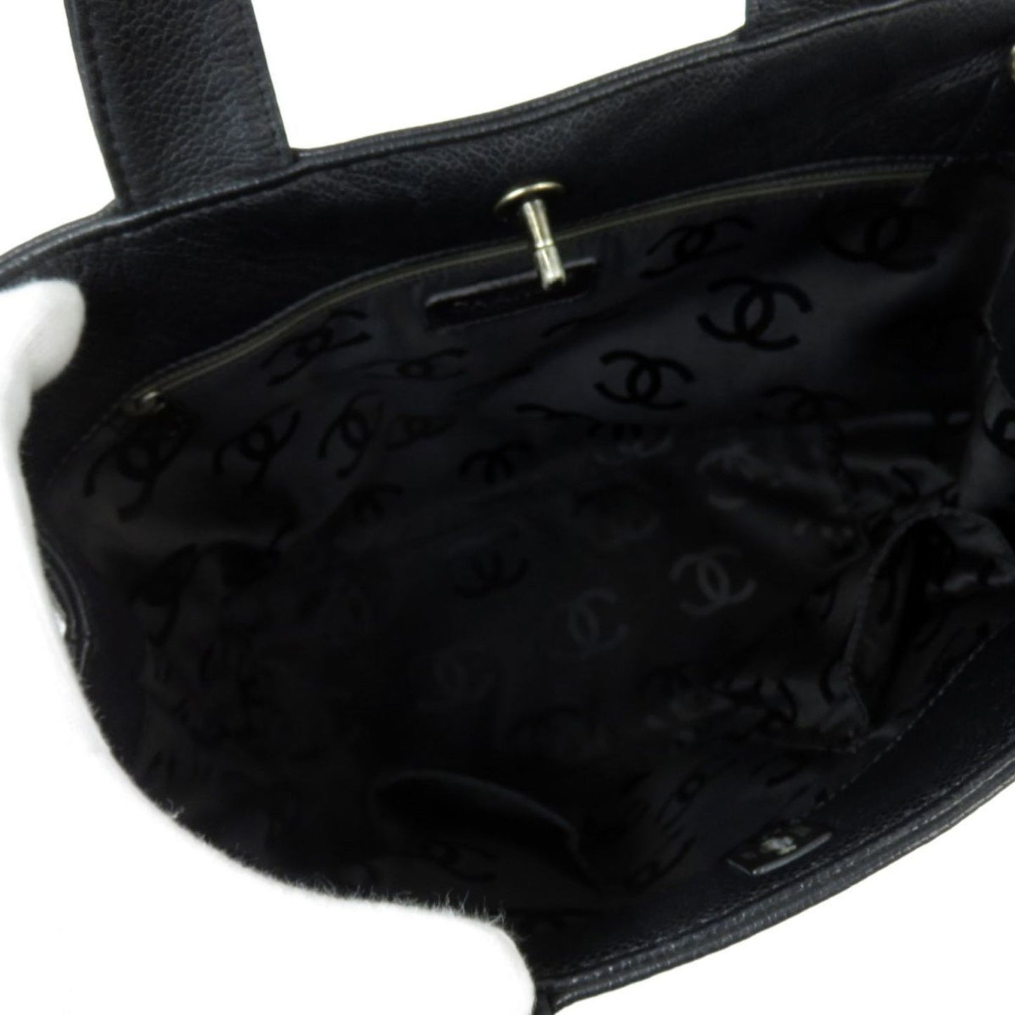 CHANEL Caviar Skin Turnlock Tote Bag