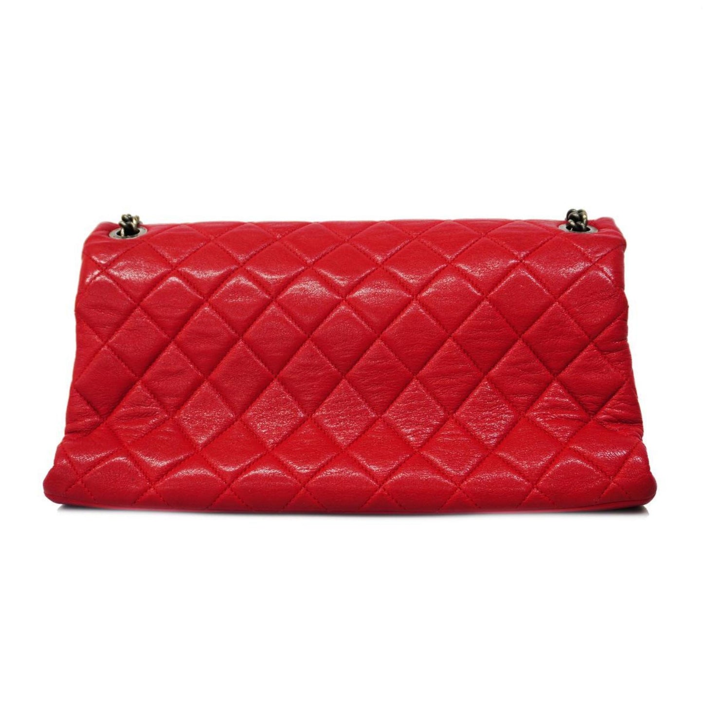 Chanel Shoulder Bag Matelasse W Chain Lambskin Red Women's