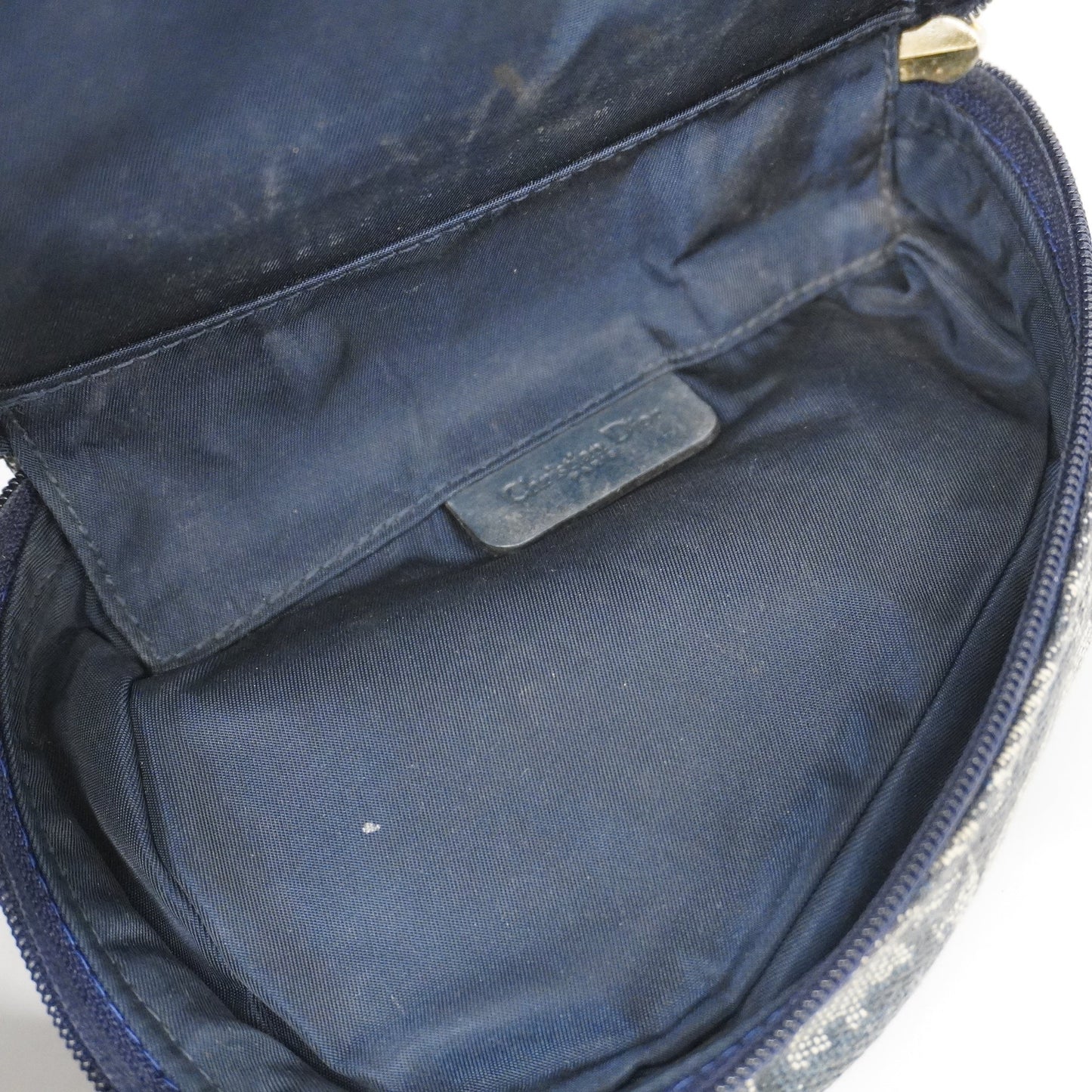 CHRISTIAN DIORAuth Trotter Saddle Pouch Women's Canvas Pouch Navy