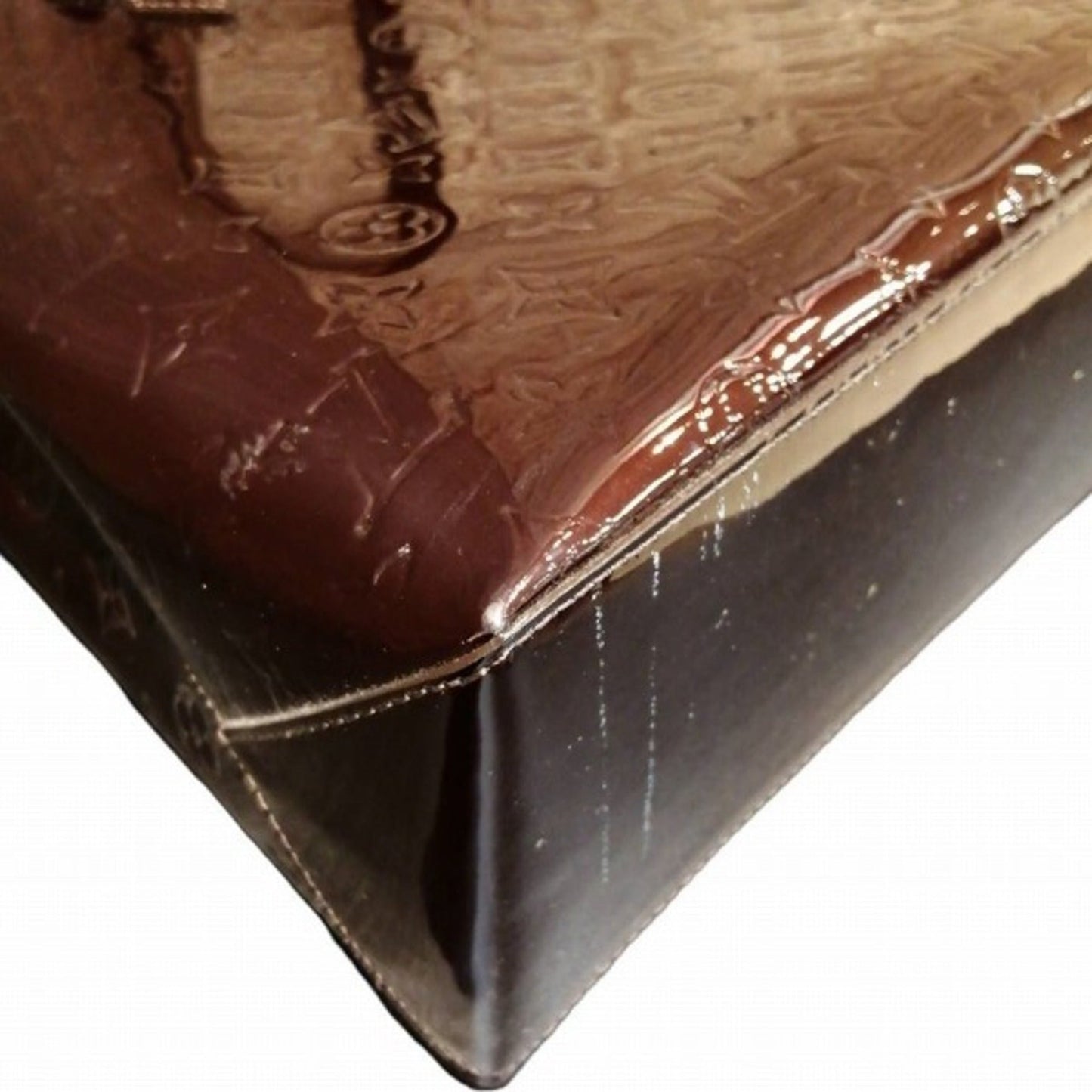 Louis Vuitton Monogram Vernis Wilshire MM M91645 Amaranto Bag Tote Shoulder Women's