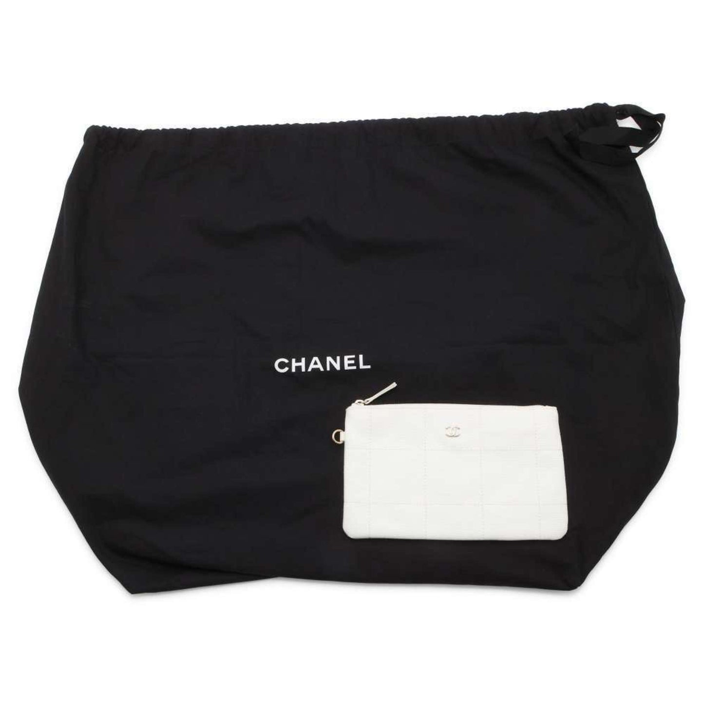 Chanel Tote Bag Deauville Line Coco Mark Large Canvas A66941 2way Shoulder White