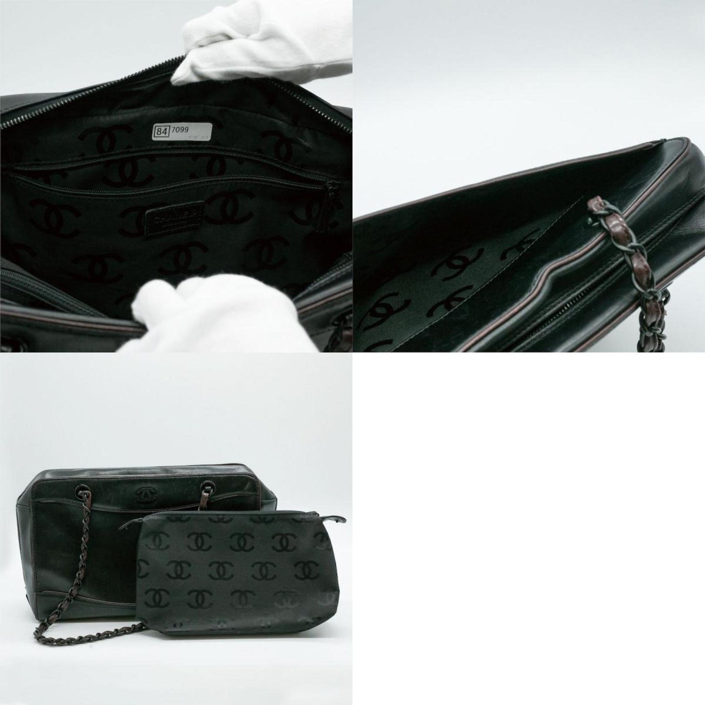 CHANEL Shoulder Bag Coco Mark Chain Calfskin Black Women's PD281