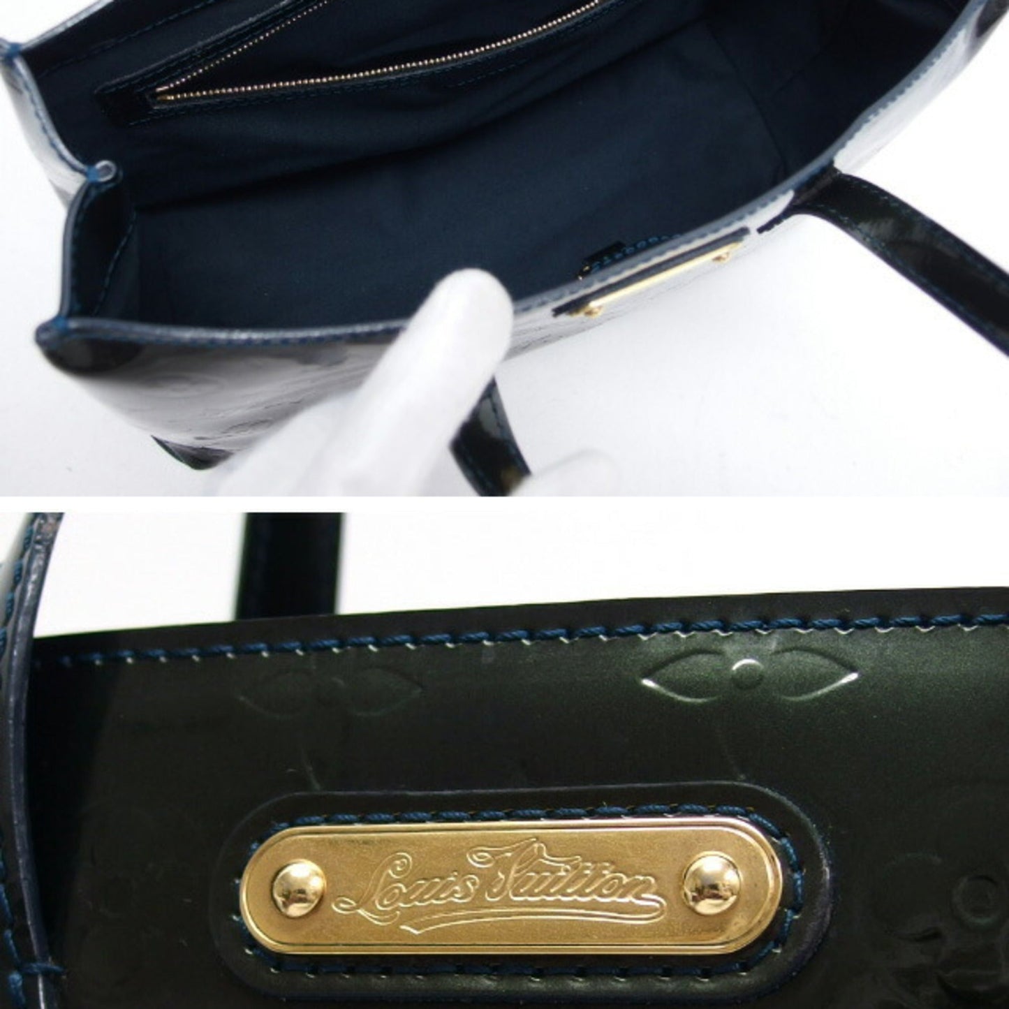 LOUIS VUITTON Monogram Vernis Wilshire PM Blue Nuit M93684