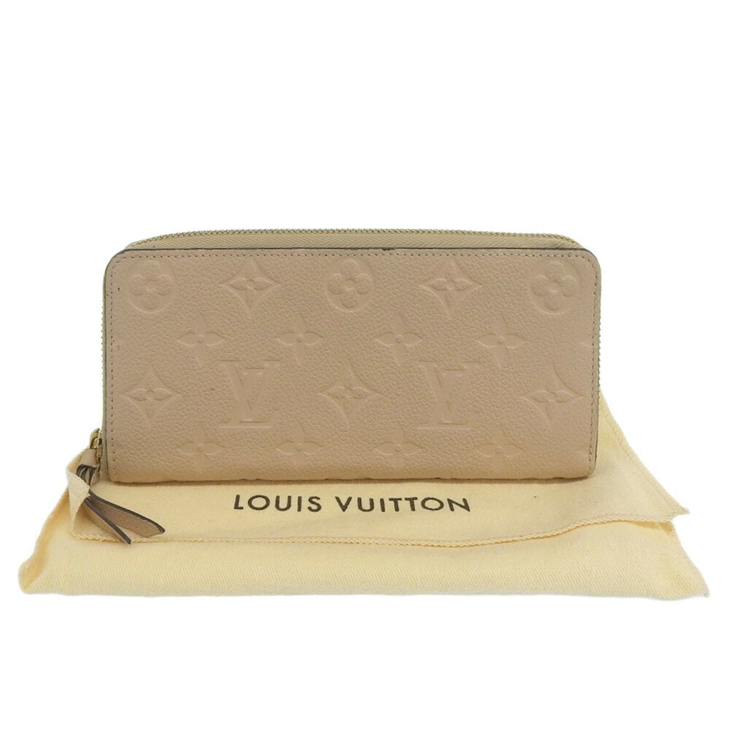 LOUIS VUITTON Portefeuille Clemence Long Wallet M60173 Monogram Implant Dune Beige SP4154 Ladies