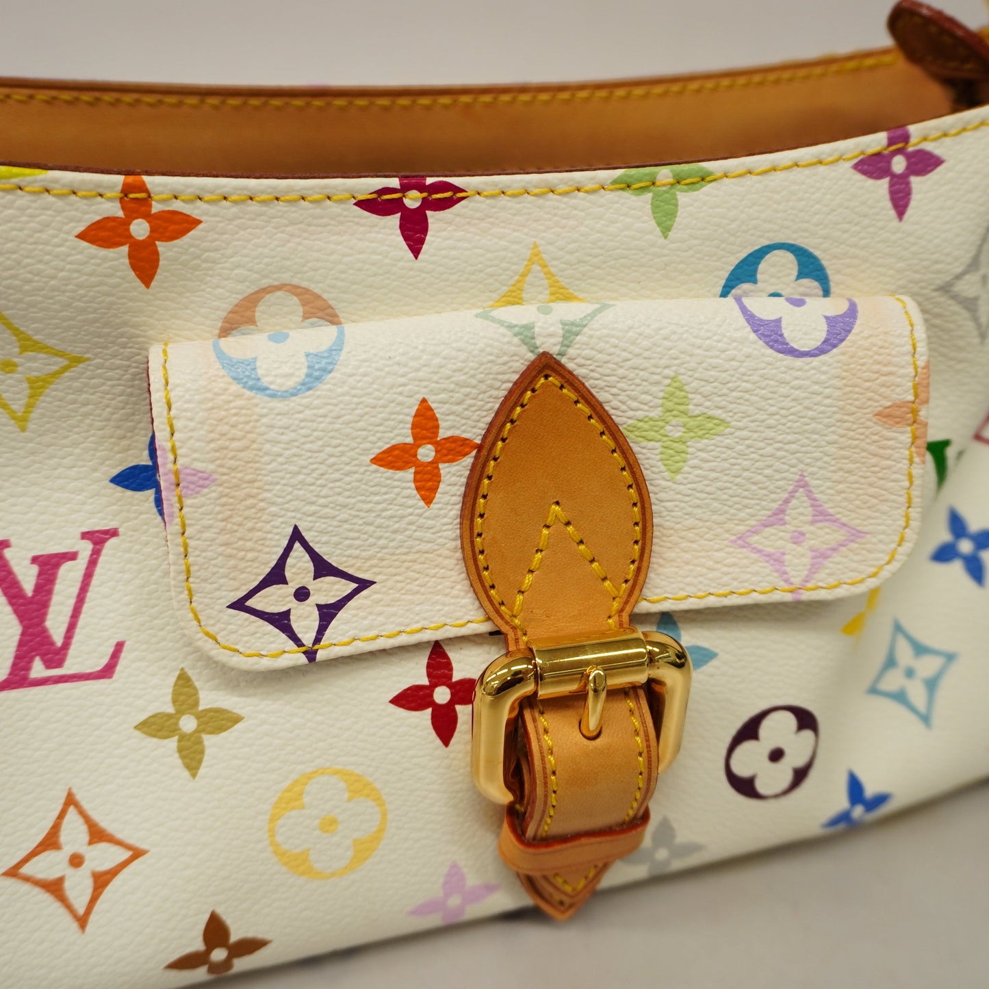 LOUIS VUITTONAuth Monogram Multicolore Eliza Shoulder Bag Blanc