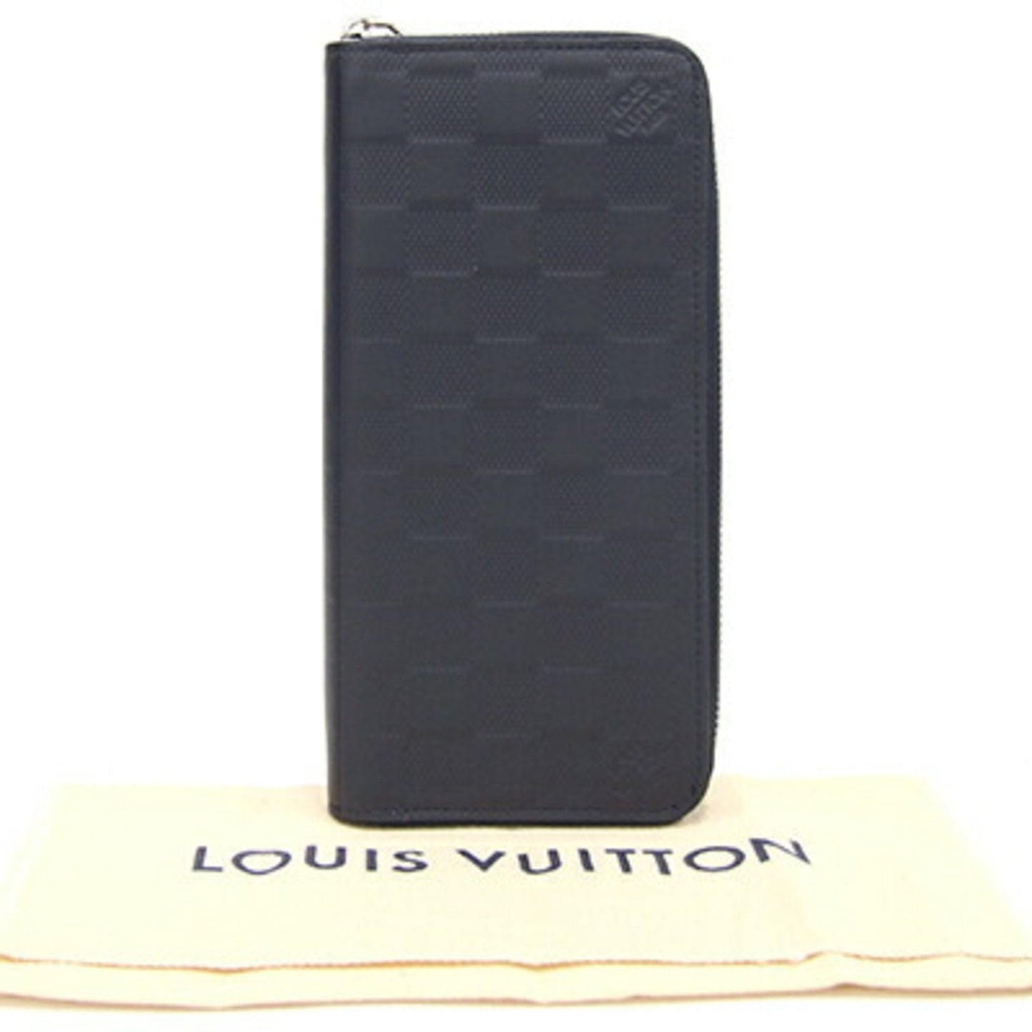 LOUIS VUITTON Round Long Wallet Damier Infini Zippy Vertical N63549 Cosmos Men's Noir