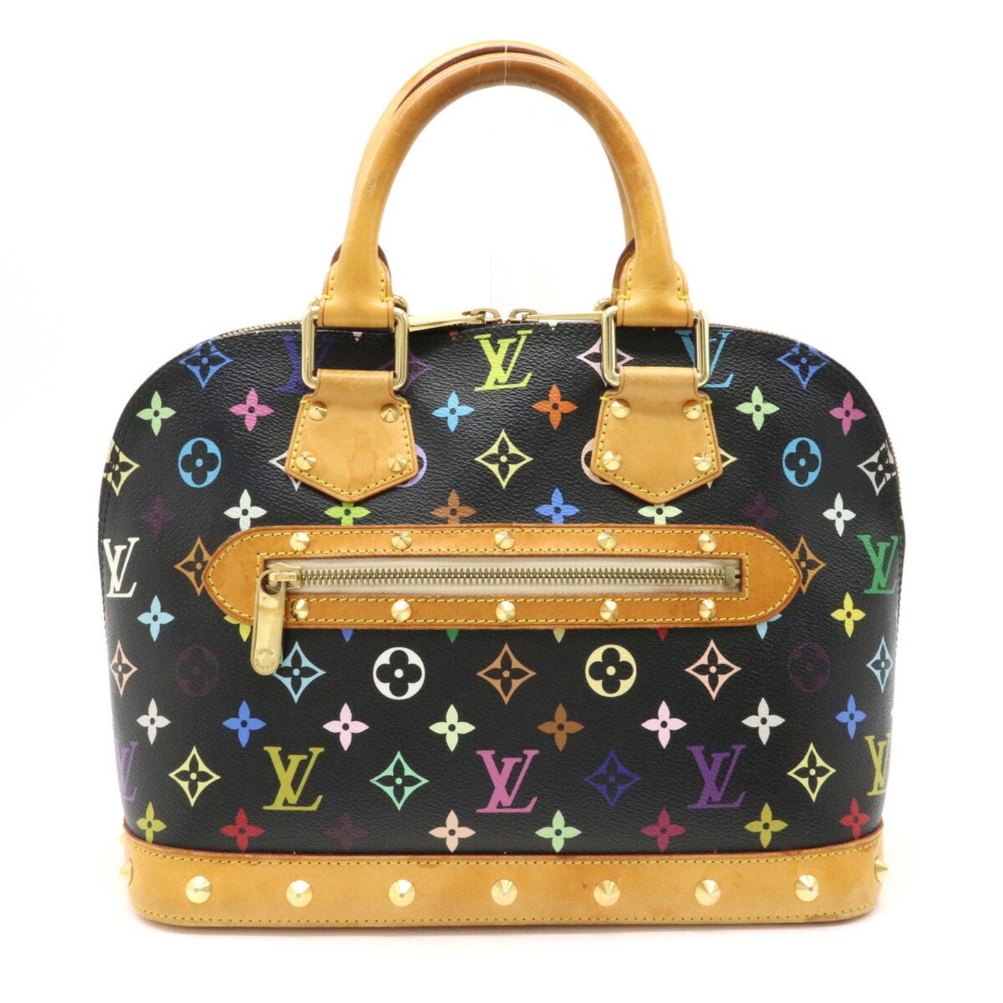 Louis Vuitton Monogram Multicolor Alma Handbag Studs Noir Black M92646