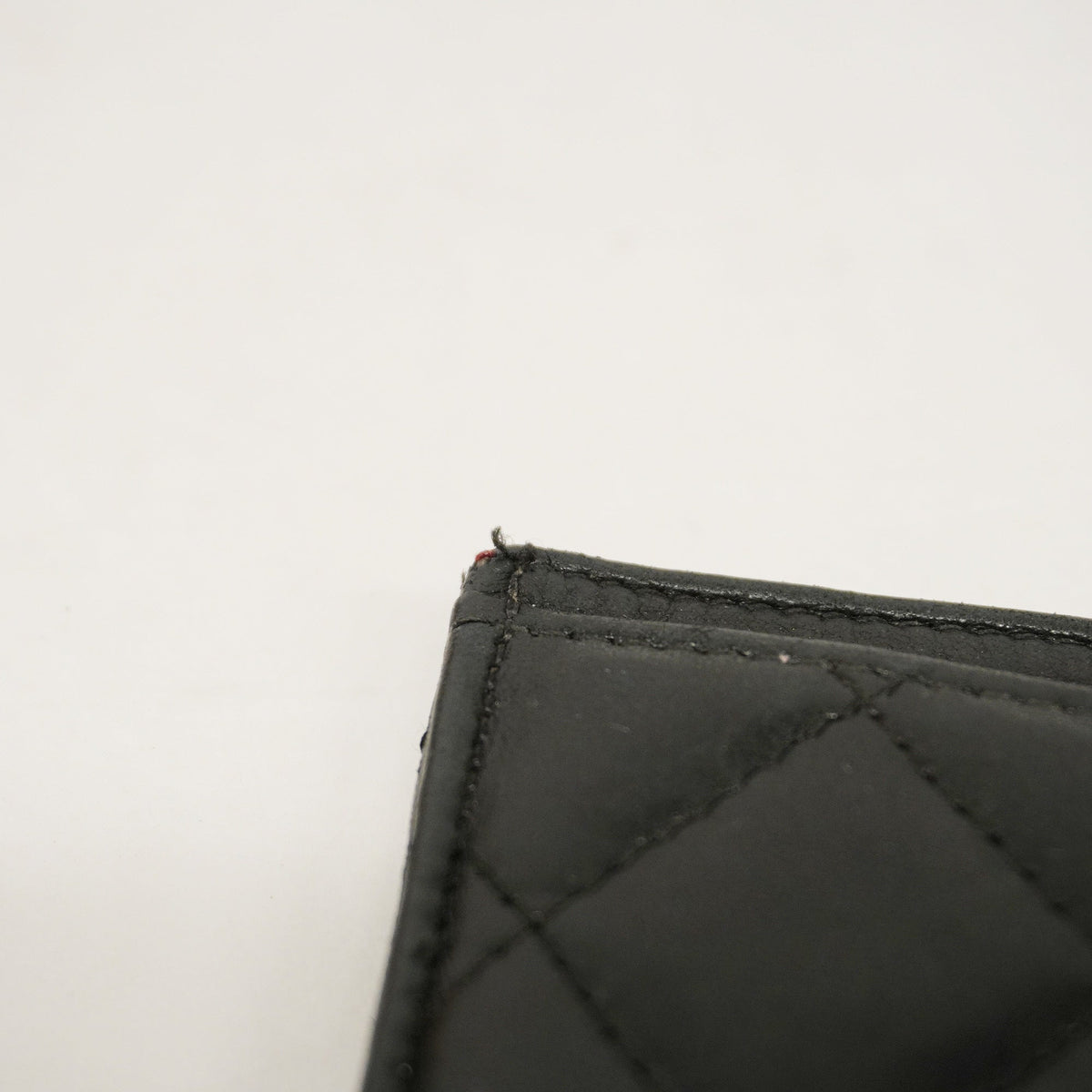 ChanelAuth Matelasse Card Case Silver Hardware Leather Card Case Black