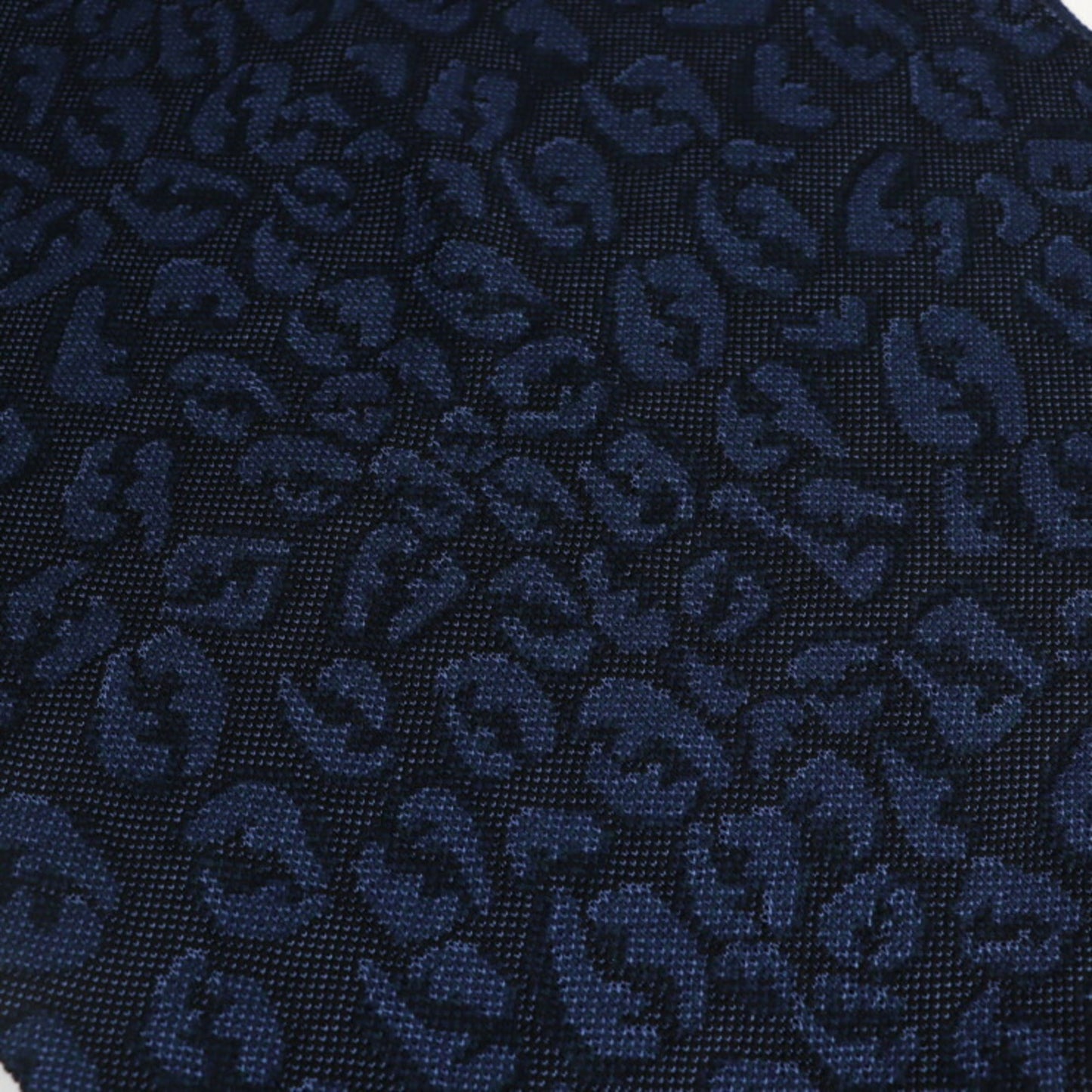 FENDI Zucca pattern muffler FXT151 A208 wool rayon blue navy leopard