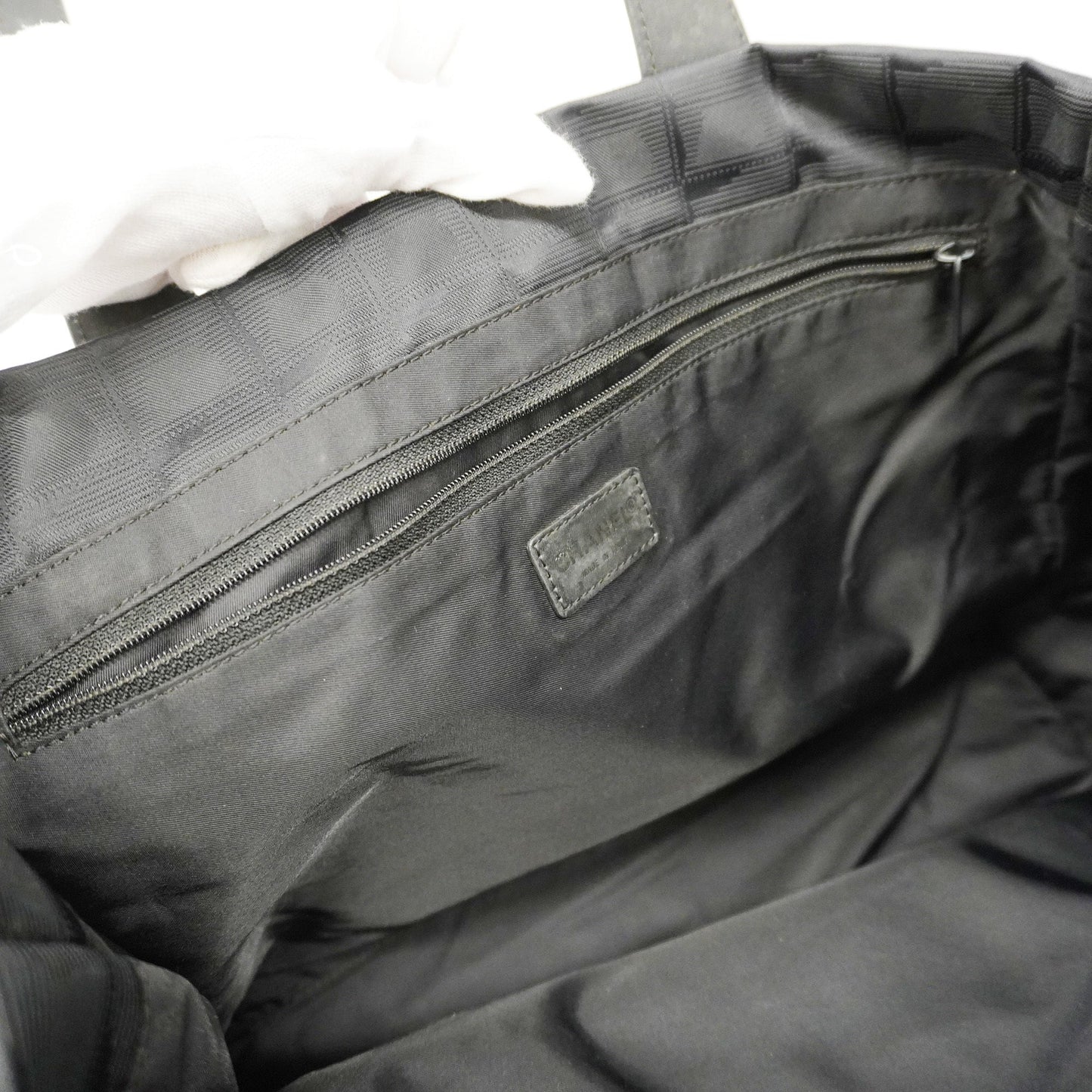 ChanelAuth New Travel Line Women's Nylon Tote Bag Black