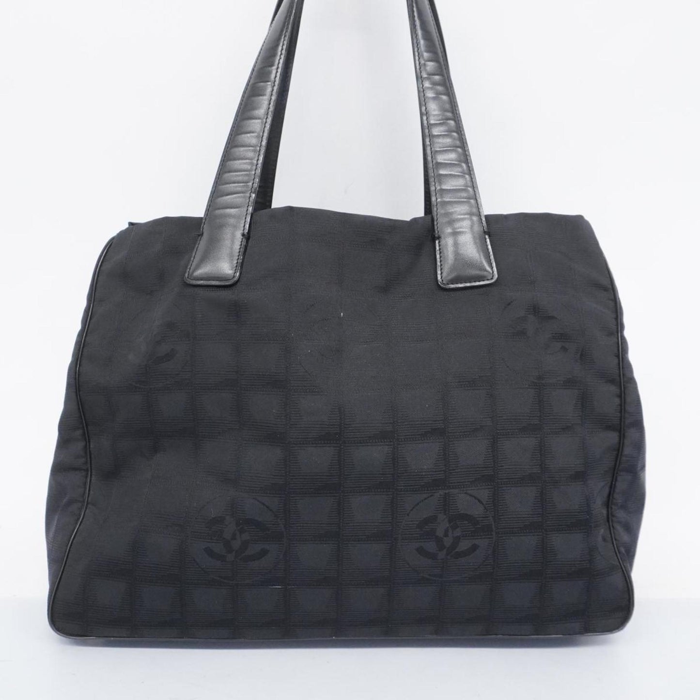 Chanel Tote Bag New Travel Nylon Black Champagne Women's