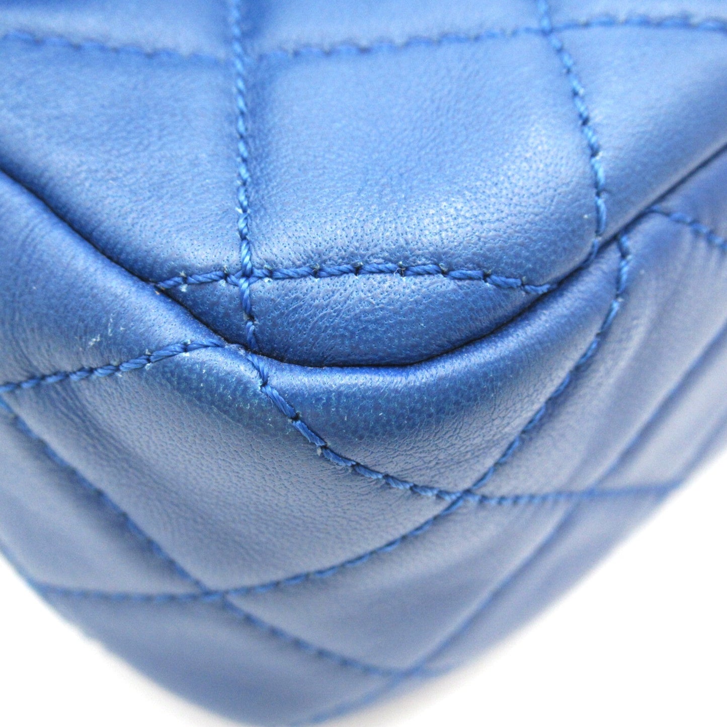 CHANEL Mini Materasse Chain Shoulder Blue Lambskin (sheep leather) AS1787