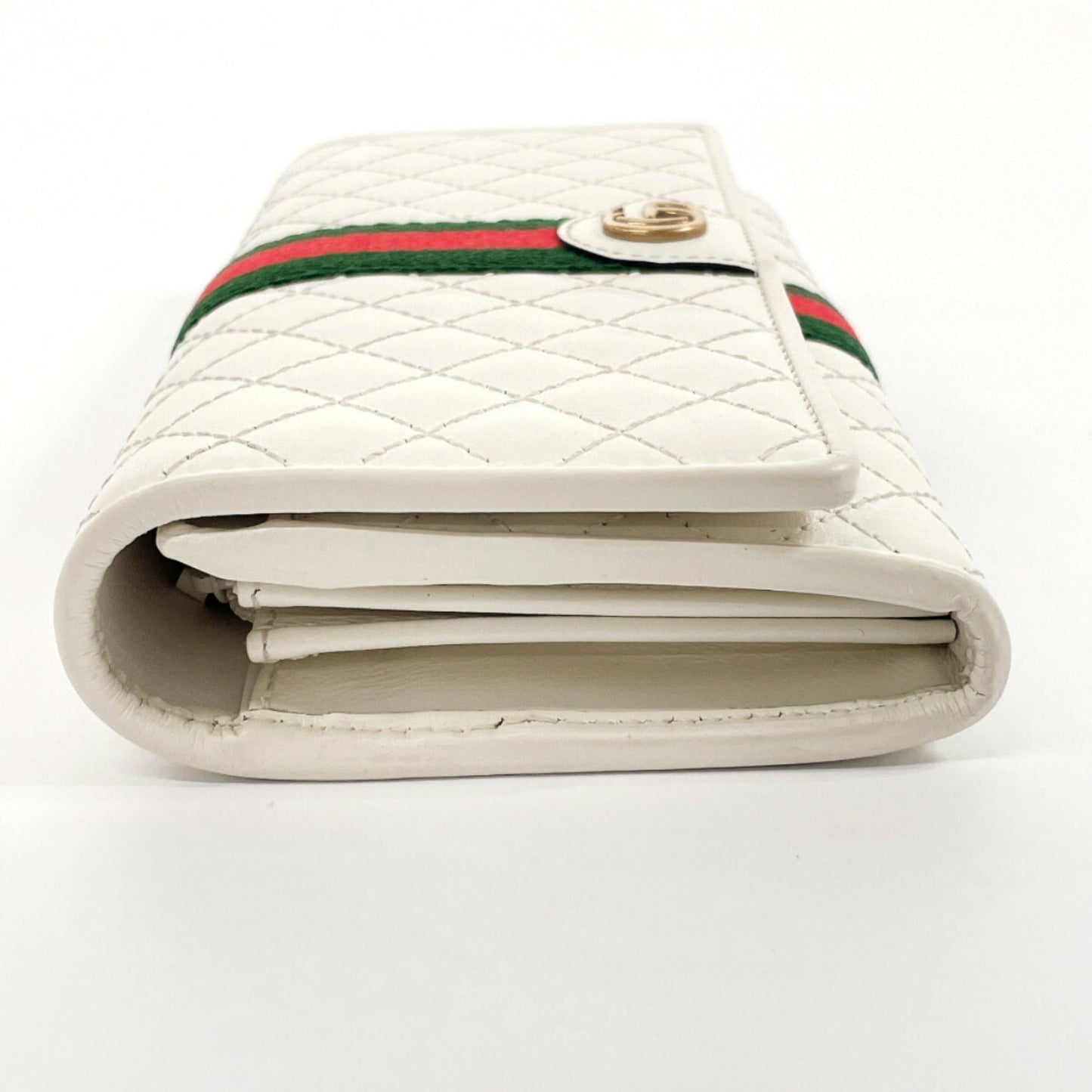 Gucci White Leather Long Wallet (Bi-Fold)