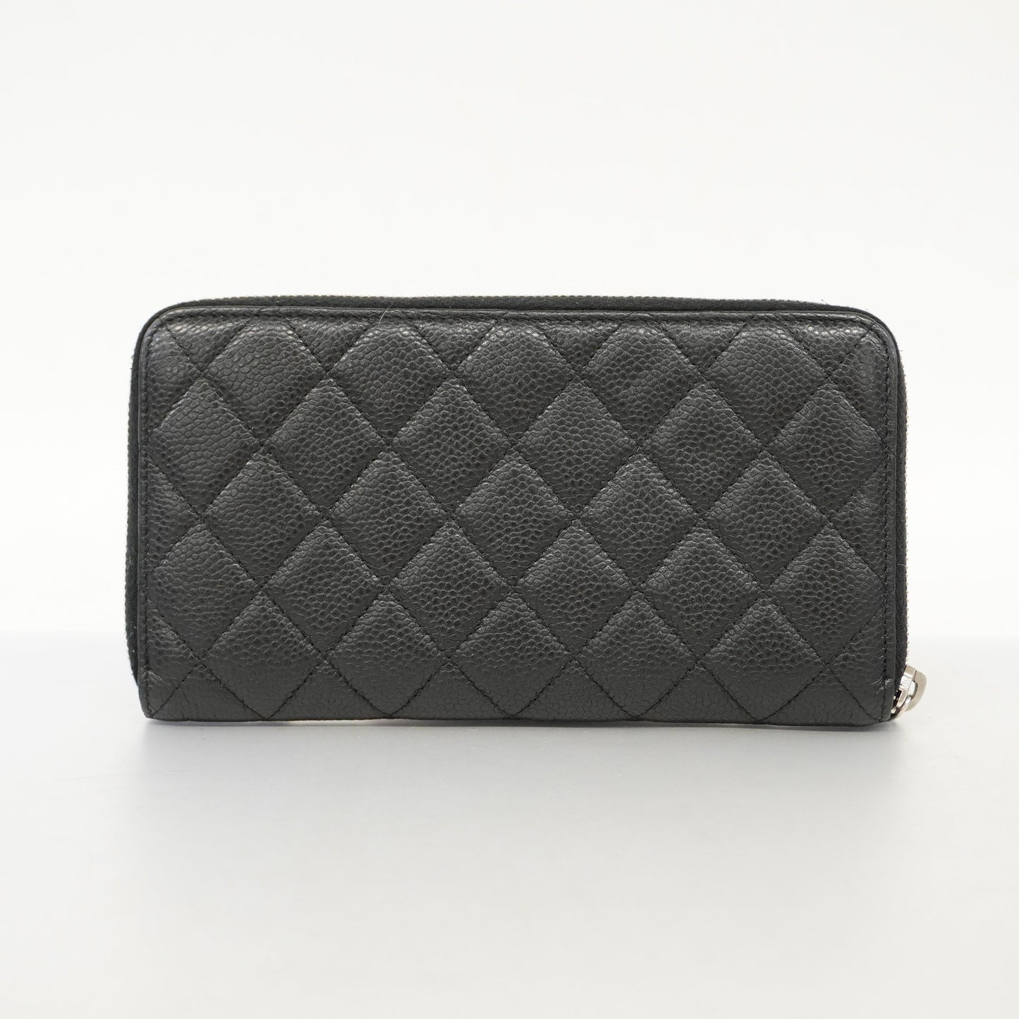 ChanelAuth Matelasse Bi-fold Long Wallet Silver Metal Fittings Women's