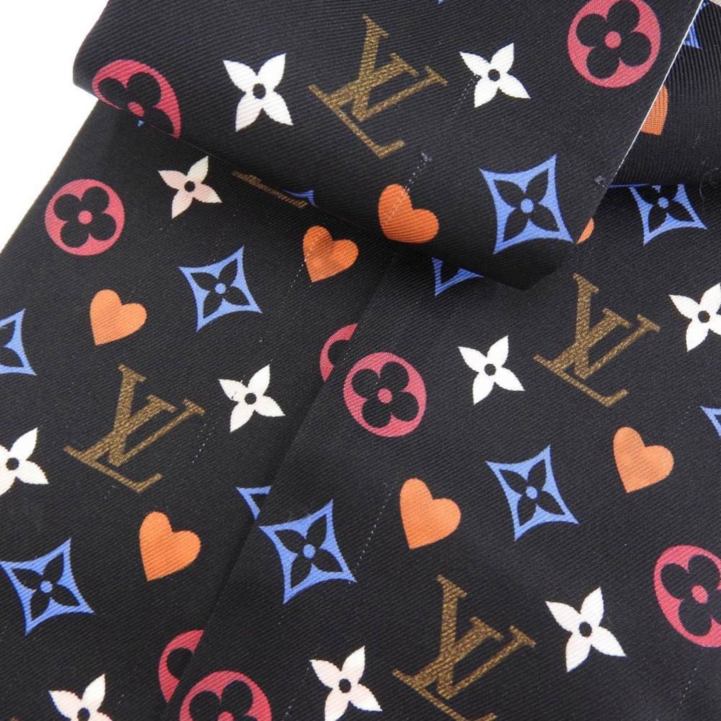 LOUIS VUITTON Monogram Game On Bando Twilly Scarf Black White MP2904