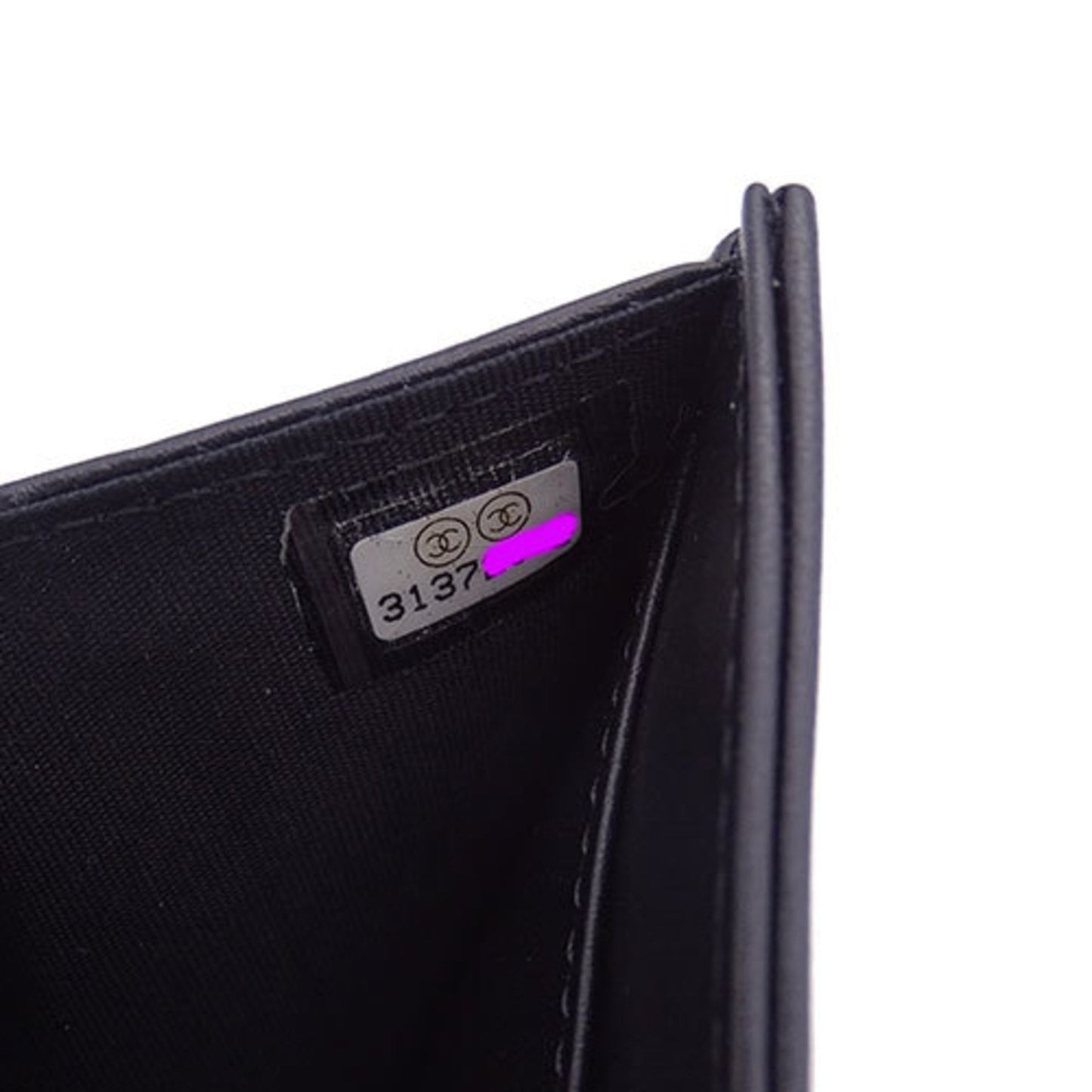 Chanel Wallet Women's Trifold Leather Camellia Black