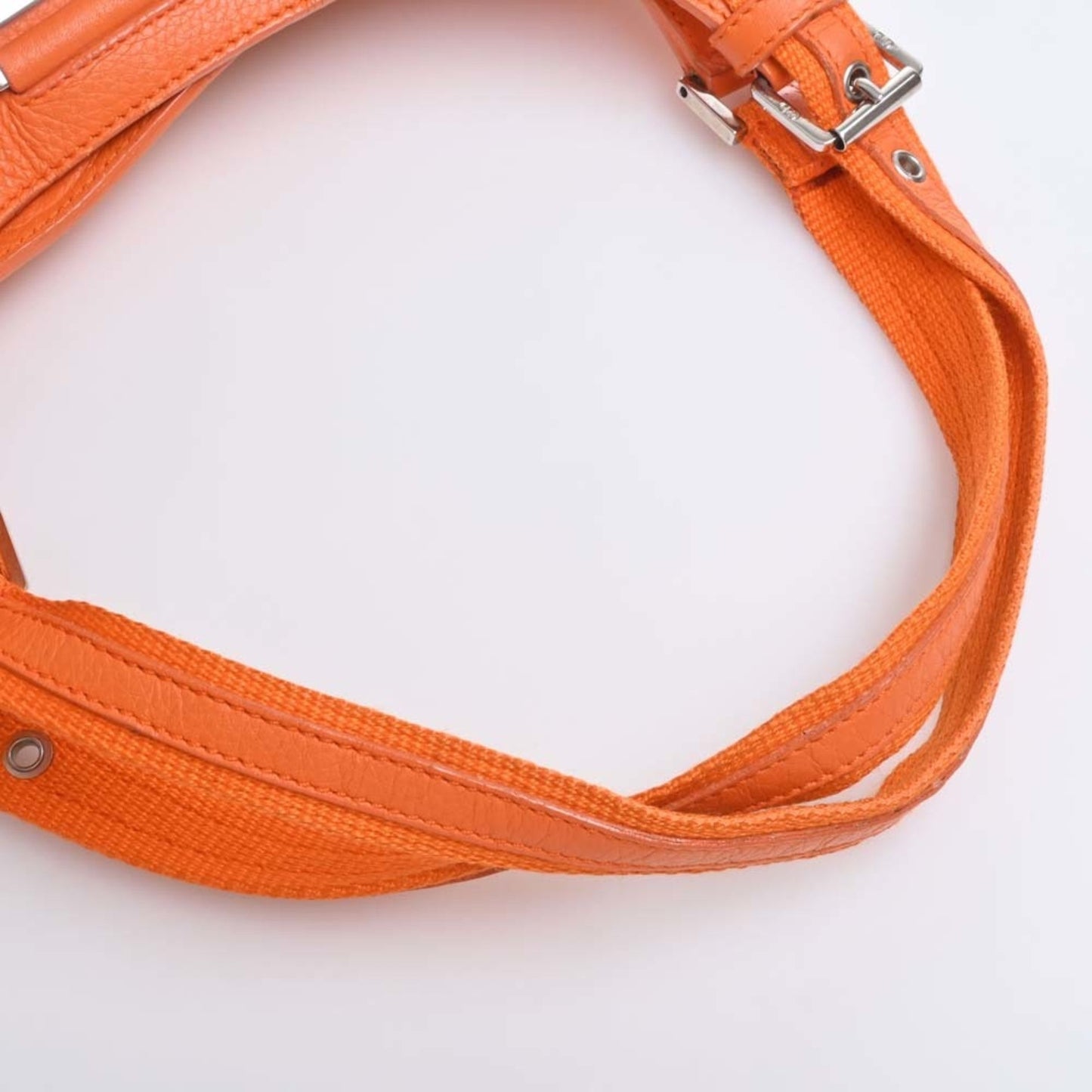 CHRISTIAN DIOR Trotter Canvas Handbag Beige/Orange Women's