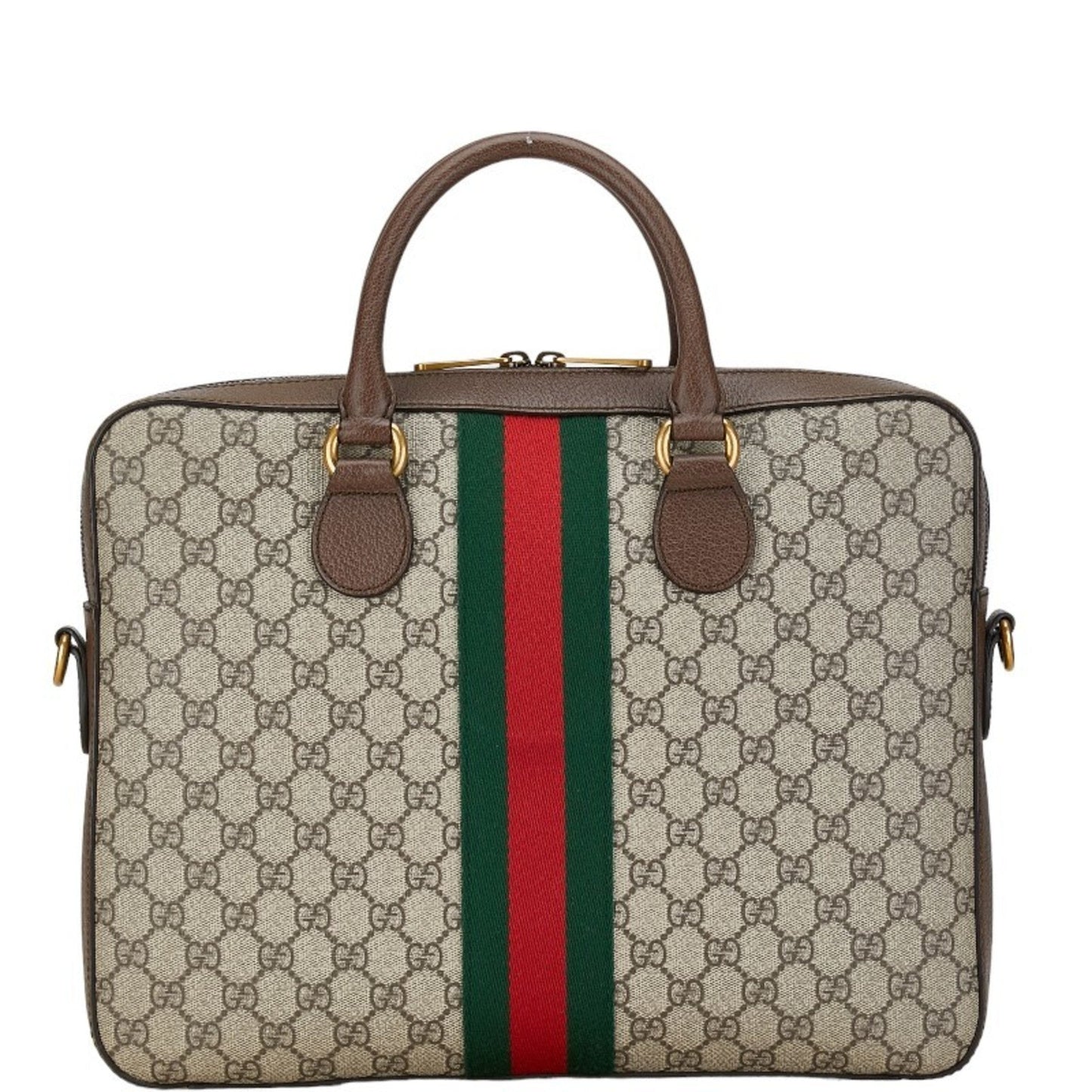 Gucci Beige Brown Pvc Leather Handbag Shoulder Bag