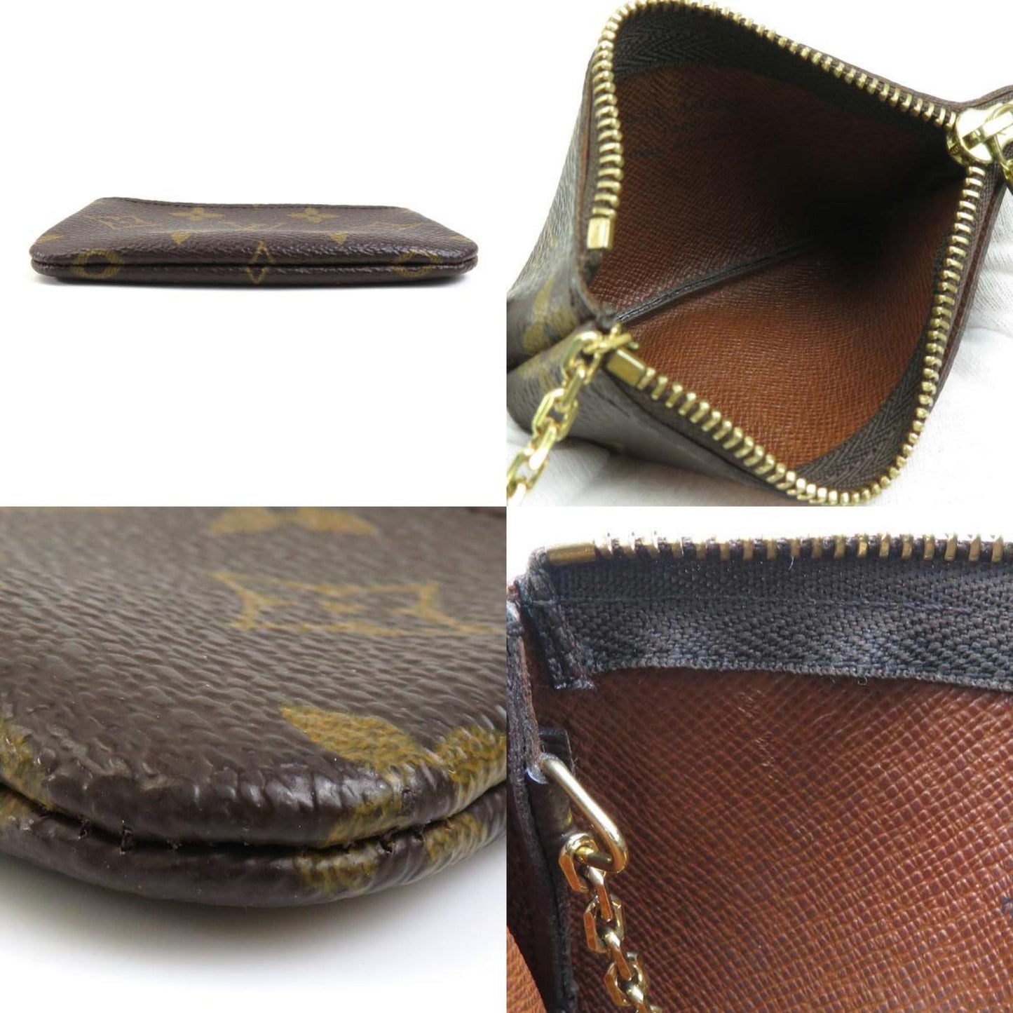 LOUIS VUITTON Key Case Monogram Pochette Cle Canvas Brown Gold Unisex M62650