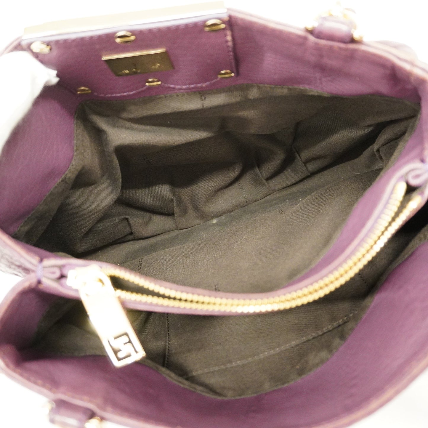 FENDIAuth Tote Bag Women's Leather Tote Bag Purple