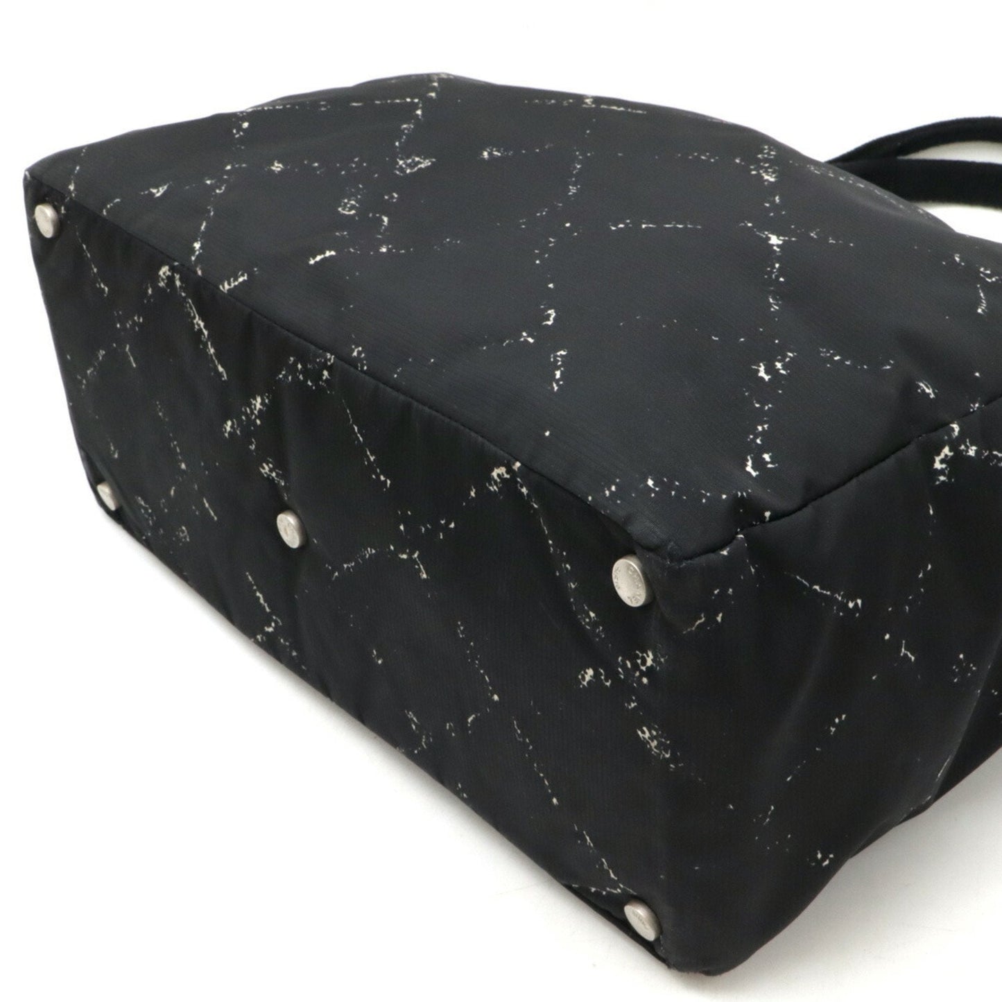 CHANEL Chanel Old Travel Line Tote MM Bag Shoulder Nylon Black Red