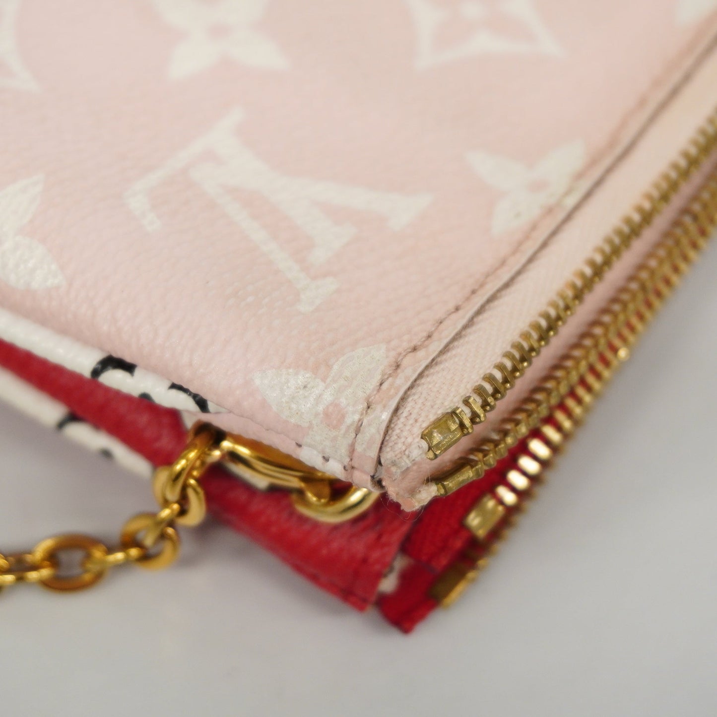 LOUIS VUITTONAuth Monogram Giant Double Zip Women's Shoulder Bag Rouge