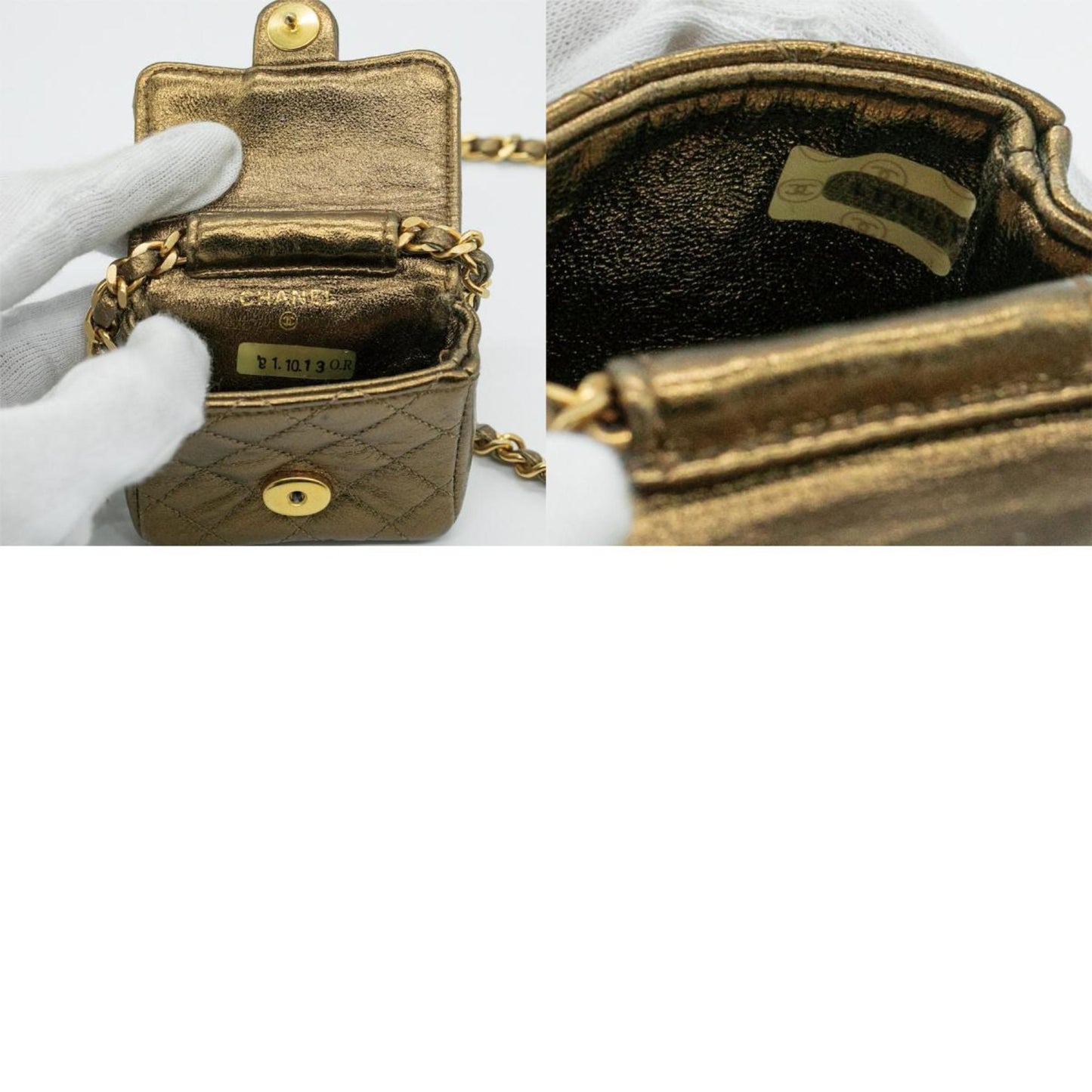 CHANEL Shoulder Bag Matelasse Leather Gold Women's PD288