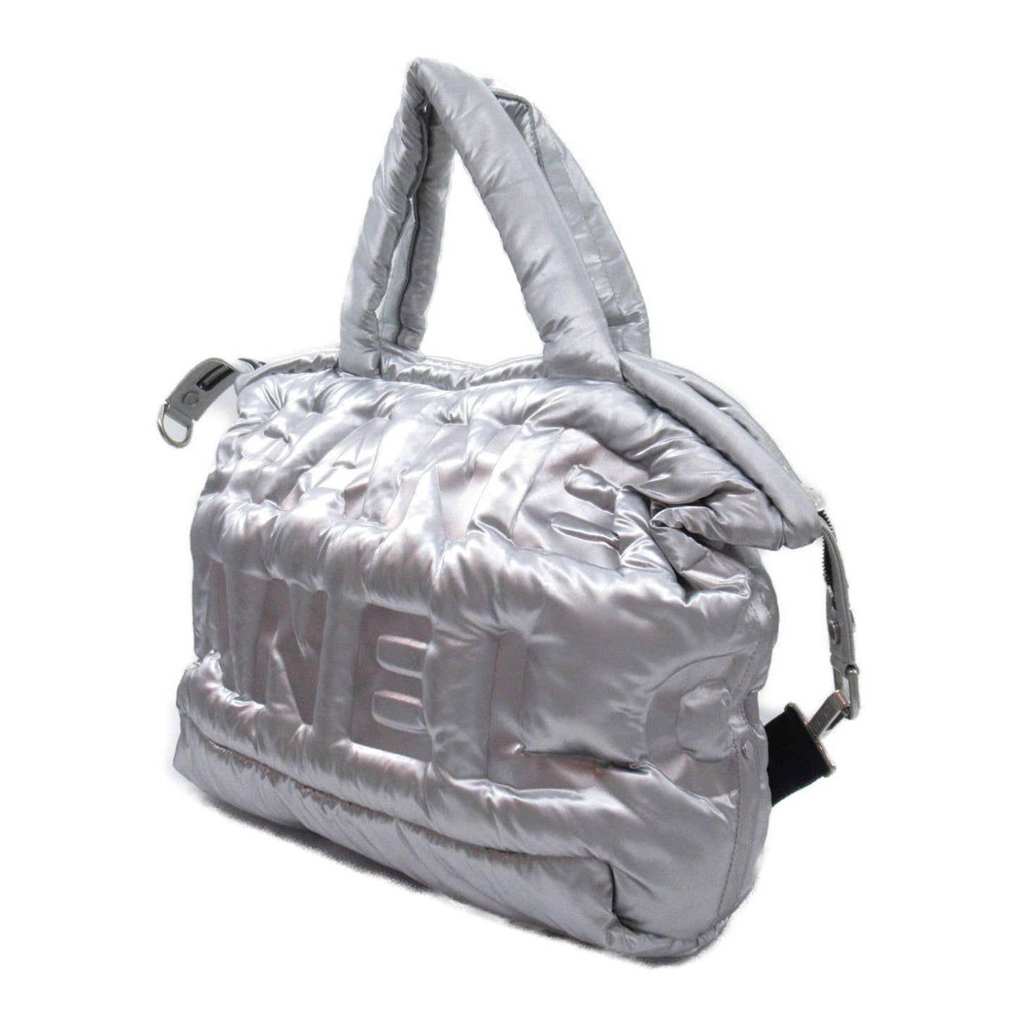 CHANEL Doudoune Coconage Shoulder Bag Nylon Women's Silver