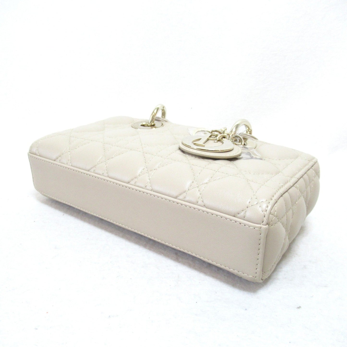 Dior D-JOY Lady Dior handbag Beige leather