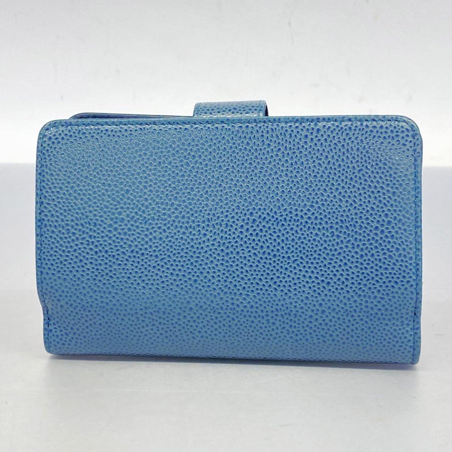 chanel wallet caviar skin blue ladies