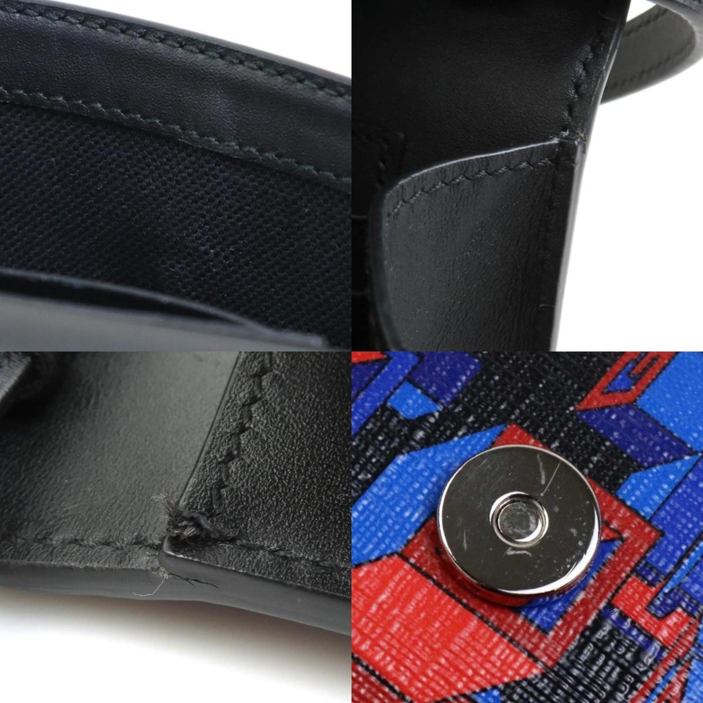 Gucci Black Blue Red Color Pvc Leather Pochette Shoulder Bag