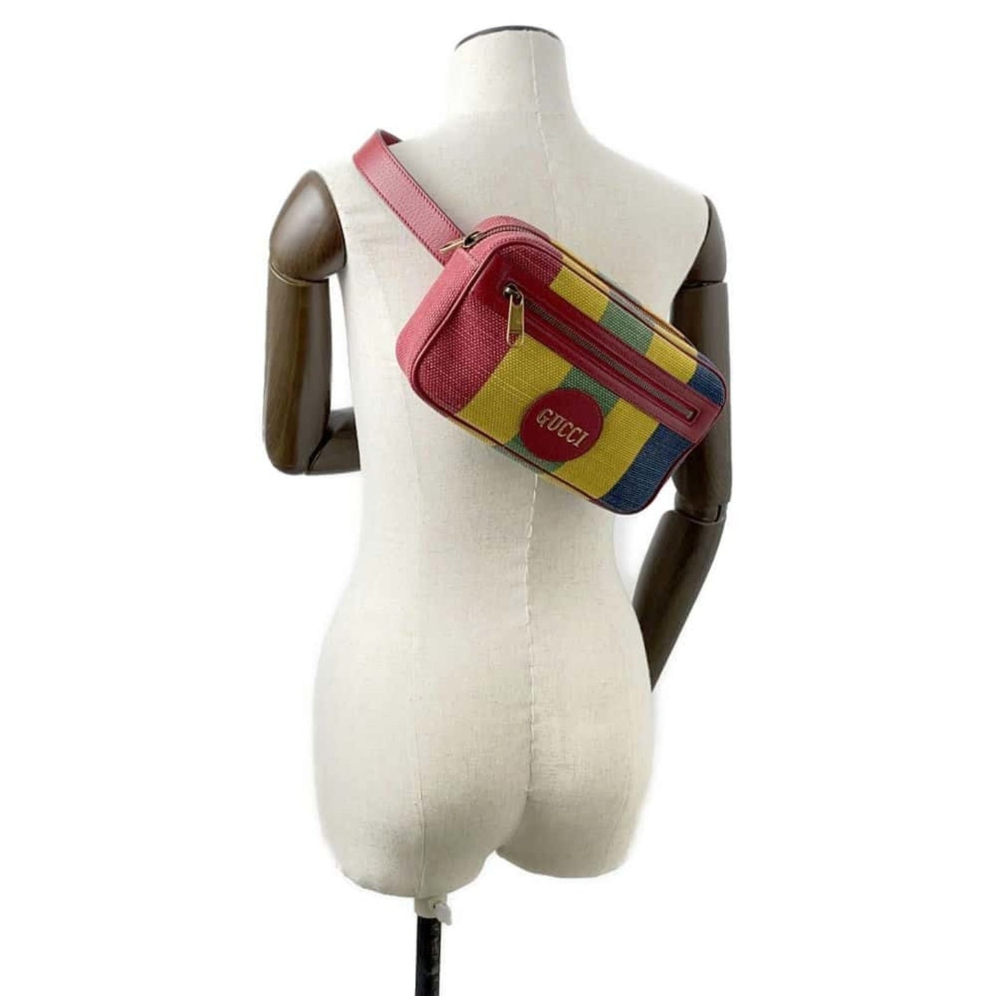 Gucci Multi-Color Canvas Leather Fanny Pack Sling Bag