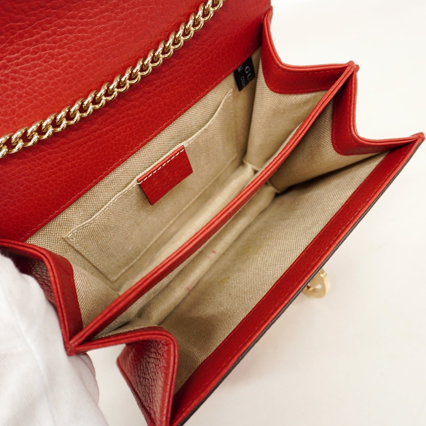 GUCCI Interlocking G 510304 Women's Leather Shoulder Bag Red Color
