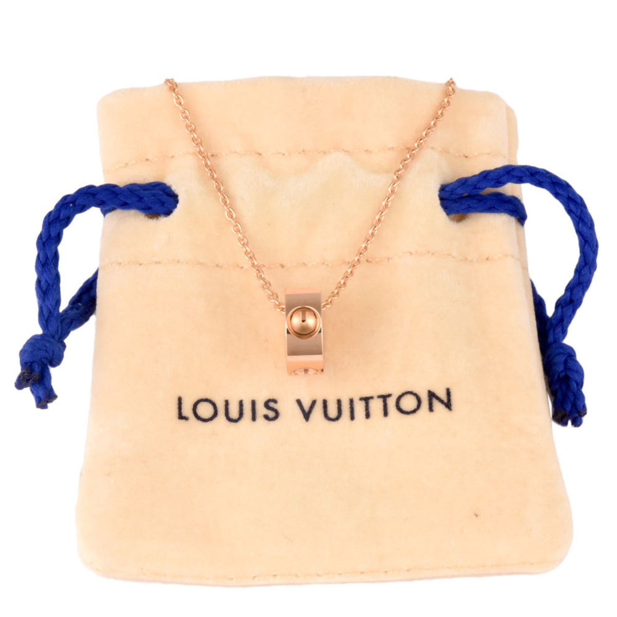 LOUIS VUITTON Pendantif Empreinte Necklace 40cm K18PG Q93673
