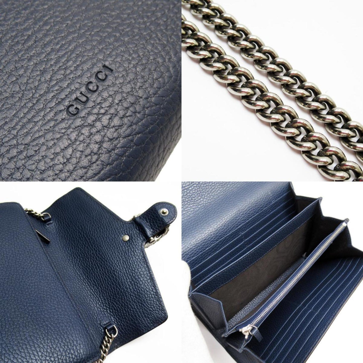 Gucci Navy Leather Coin Purse/Coin Case