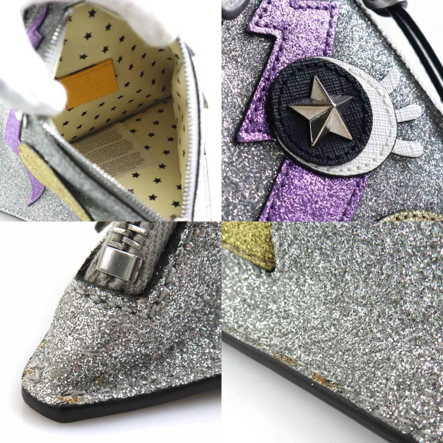 Gucci Multi-Color Silver Leather Handbag