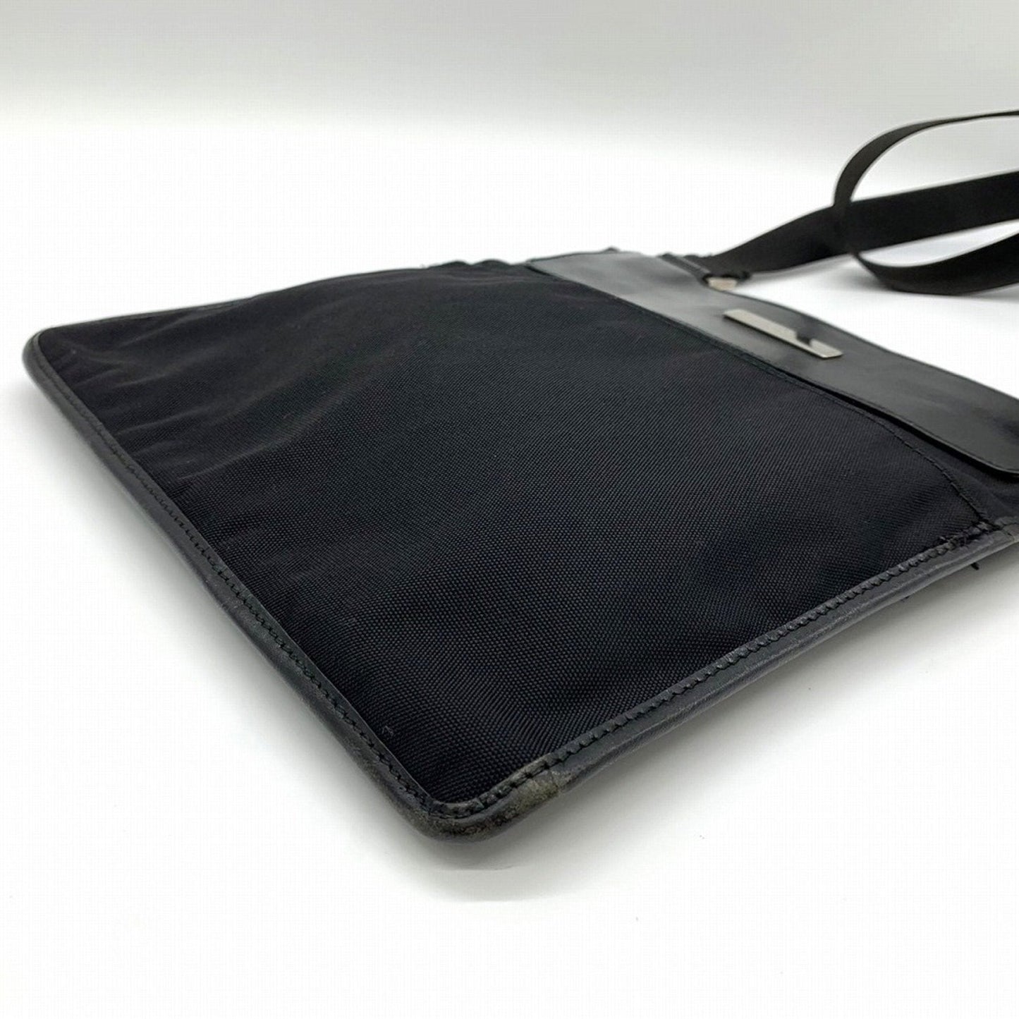 Gucci Black Nylon Leather Shoulder Bag Sling Bag