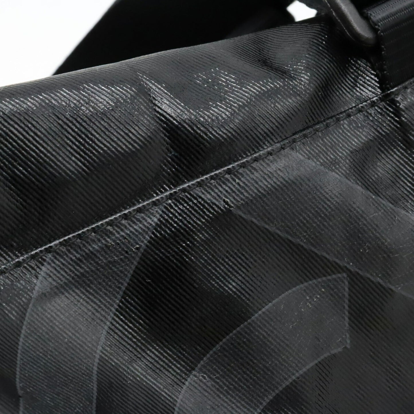 CHANEL Sports Line Coco Mark Shoulder Bag Boston Coated Canvas Black A35980