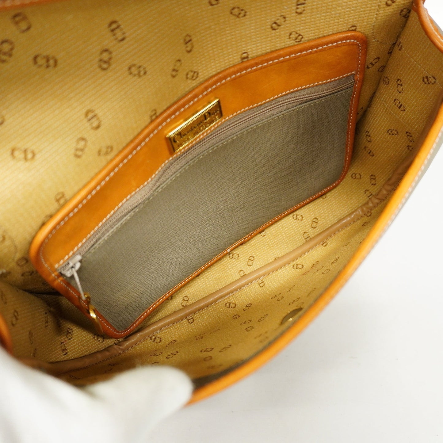 CHRISTIAN DIORAuth Honeycomb Women's PVC Shoulder Bag Brown,Gray