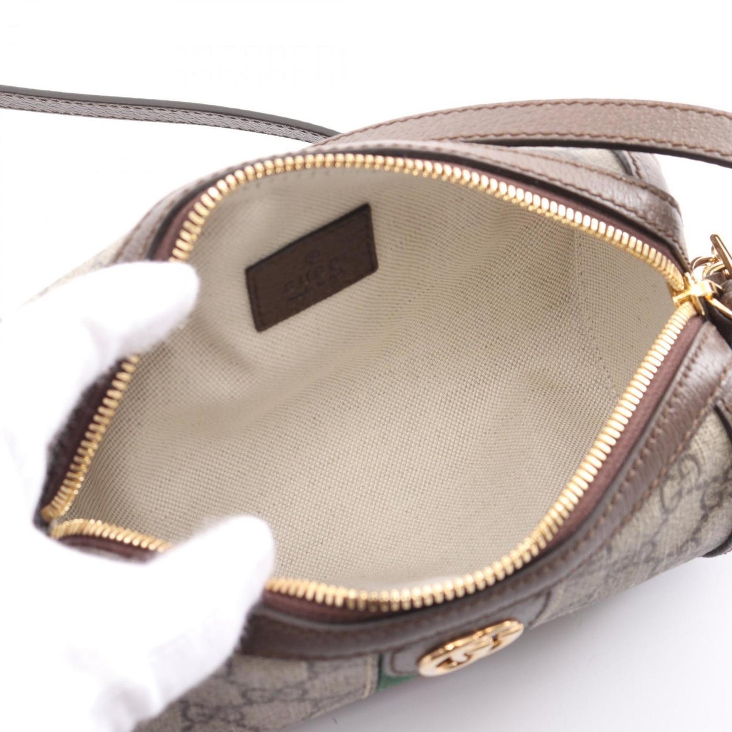 Gucci Beige Brown Multi-Color Pvc Coated Canvas Leather Shoulder Bag