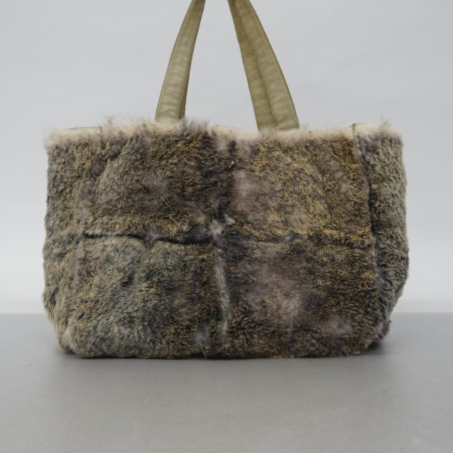 chanel tote bag fur grey ladies