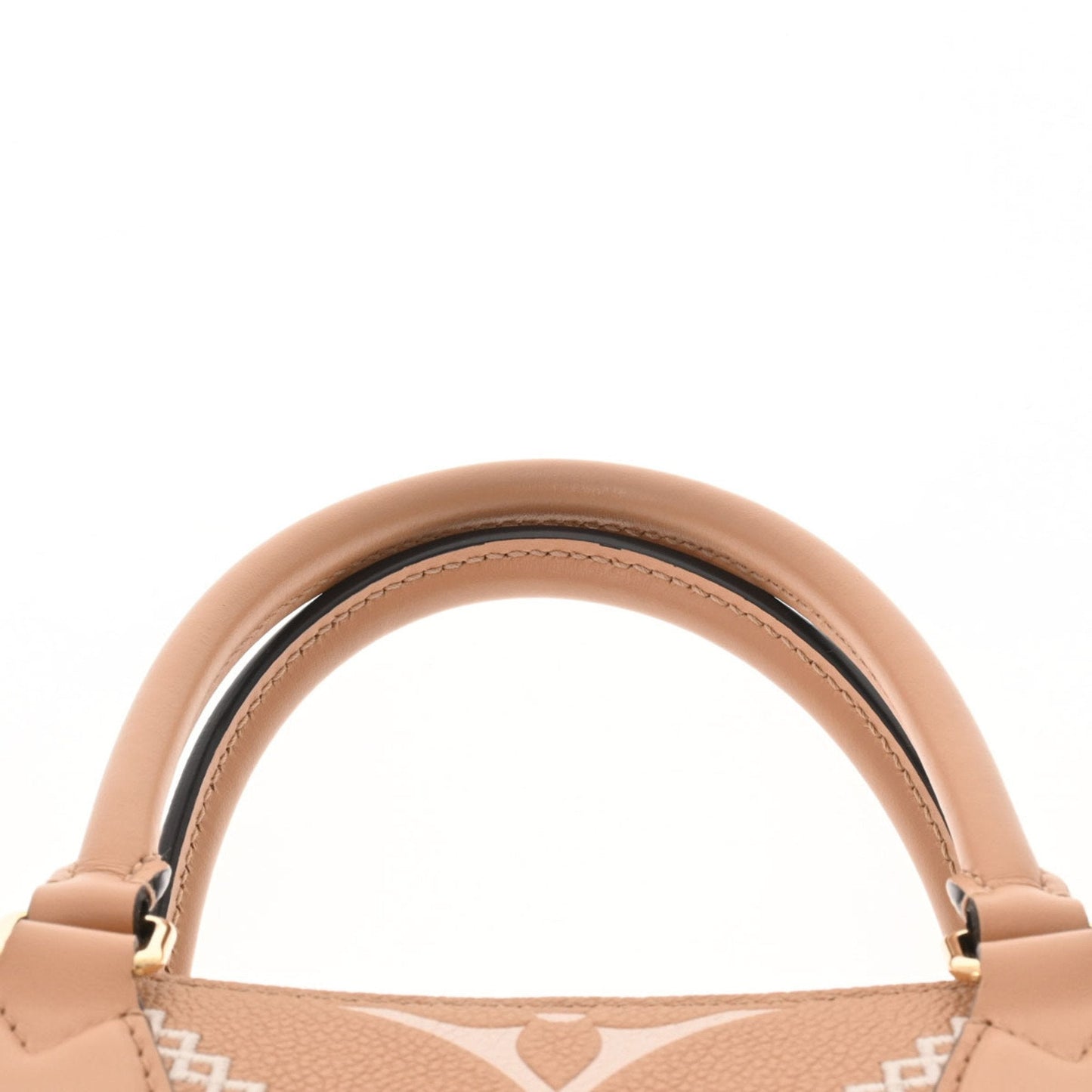 LOUIS VUITTON Monogram Empreinte Broderie On the Go MM Beige M46015 Women's Leather Bag