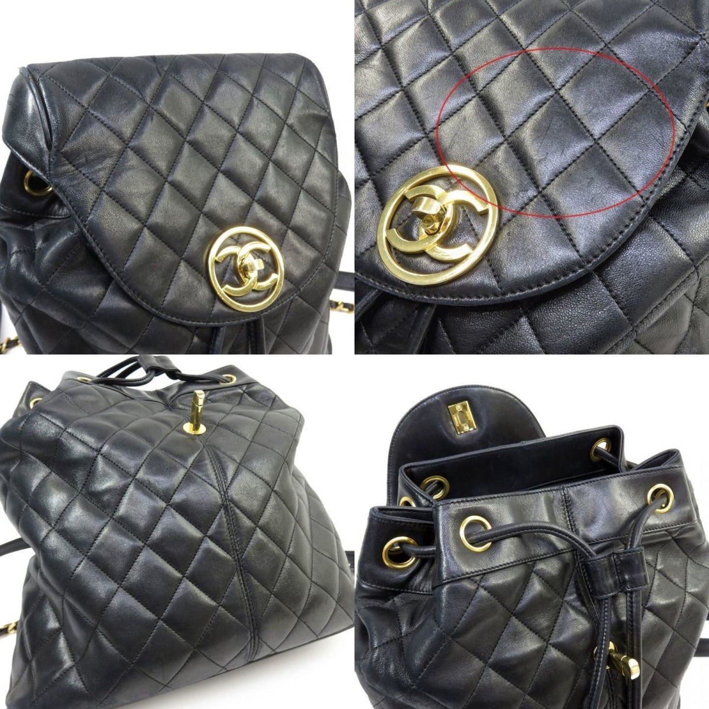 CHANEL Chanel Matelasse Circle Coco Mark Backpack