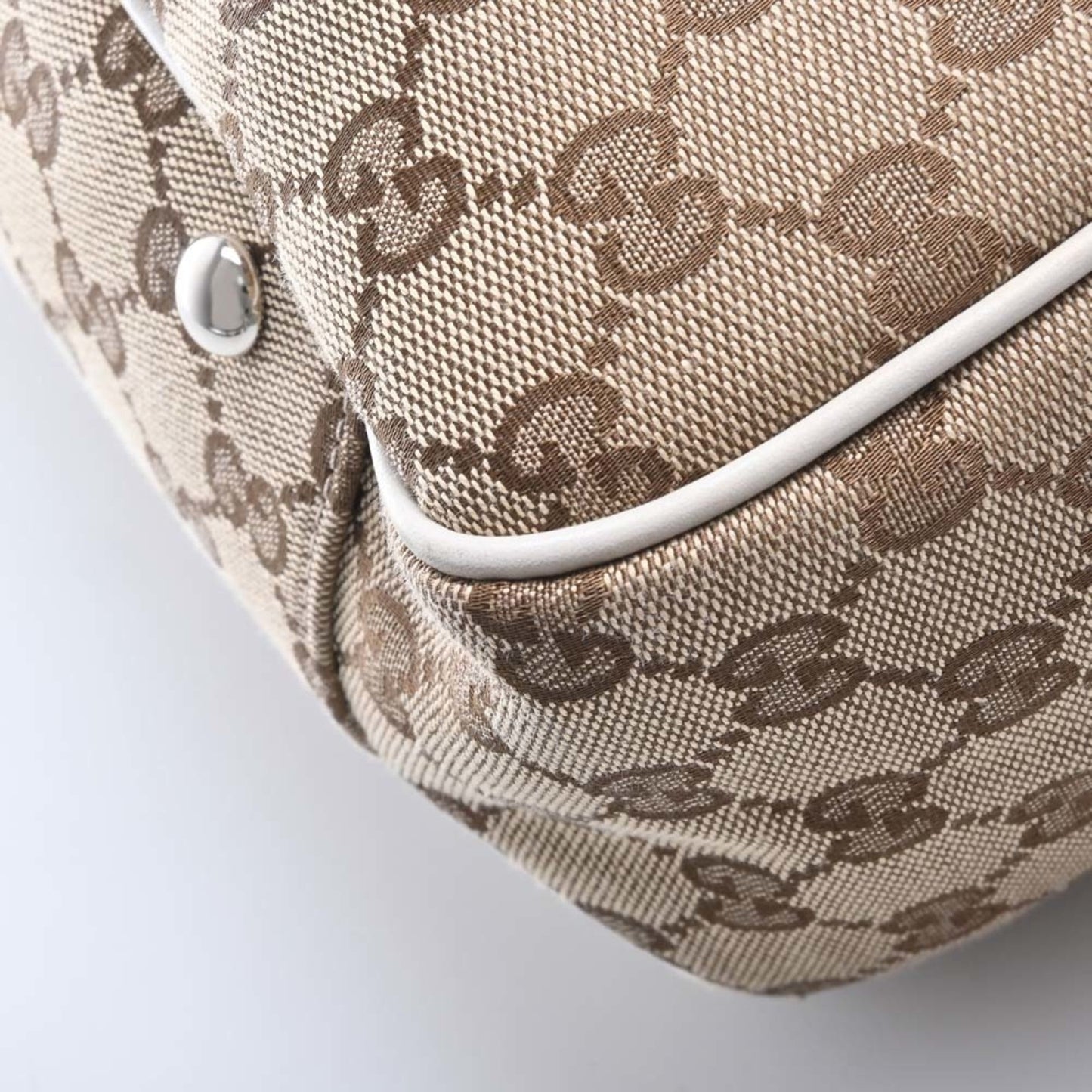 GUCCI GG Canvas Twins Tote Bag 232957 Beige/White Women's