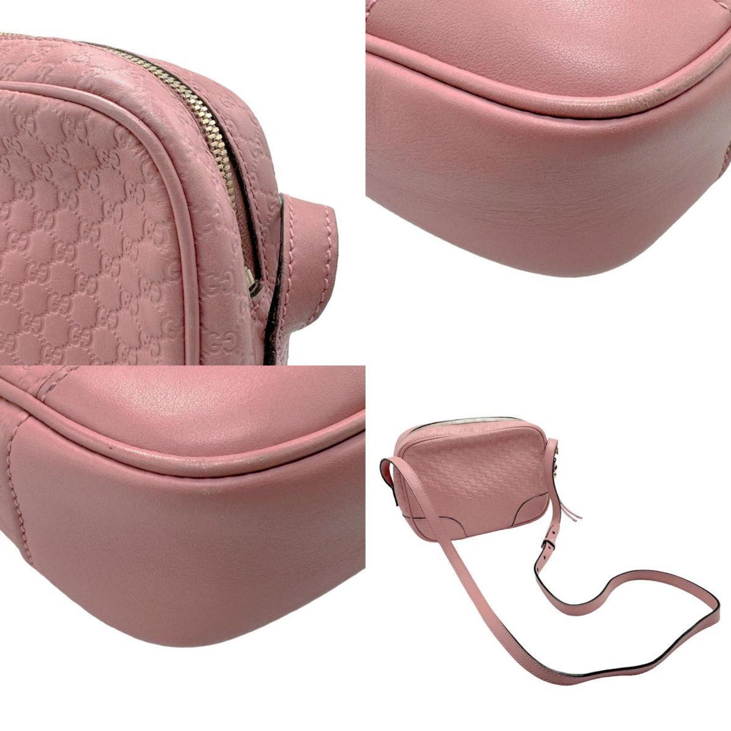 Gucci Pink Beige Leather Shoulder Bag